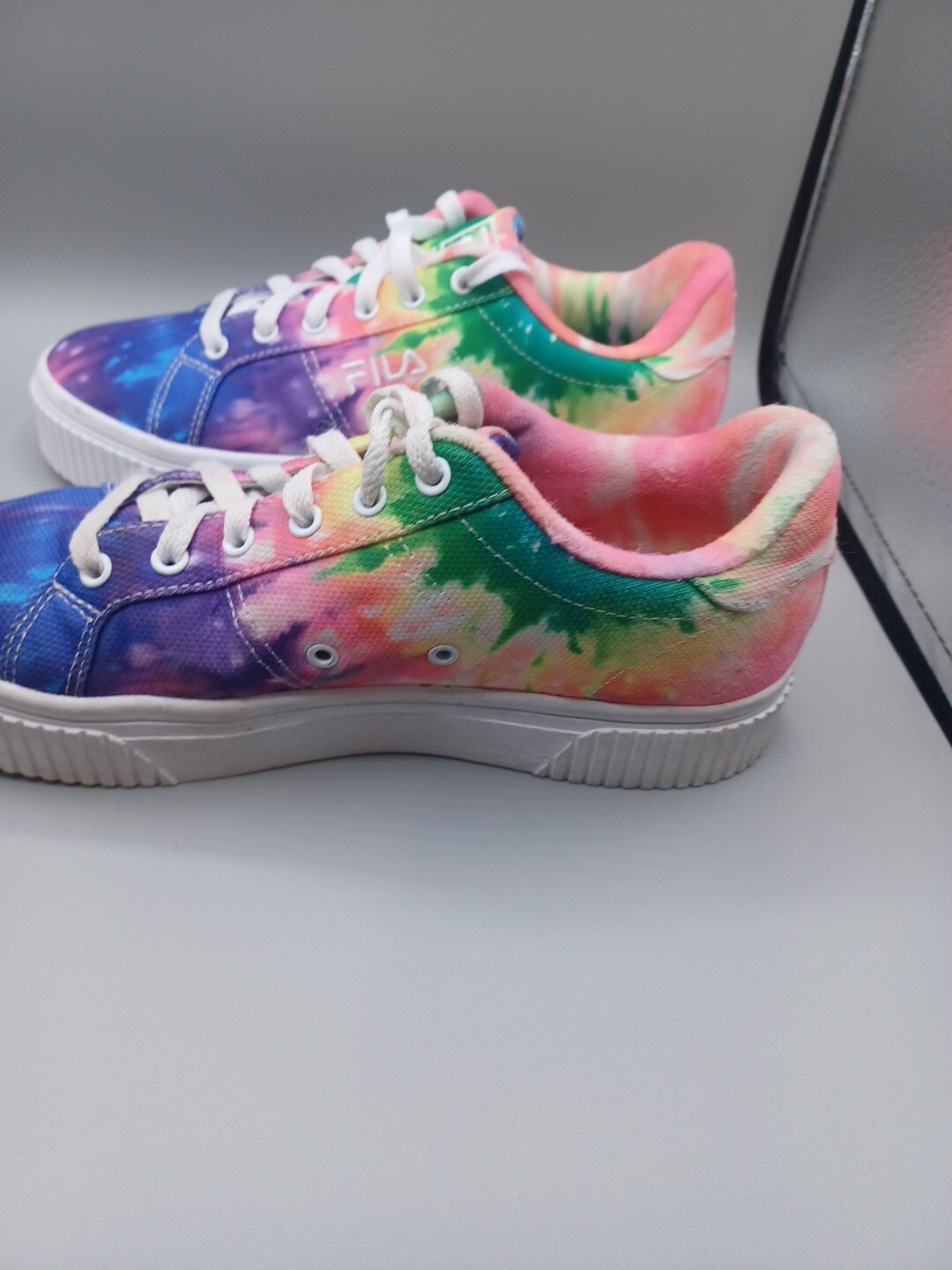 Fila Shoes Womens 8.5 Platform Rainbow Tie-Dye Panache Sneakers 5CM01113-775 VGC