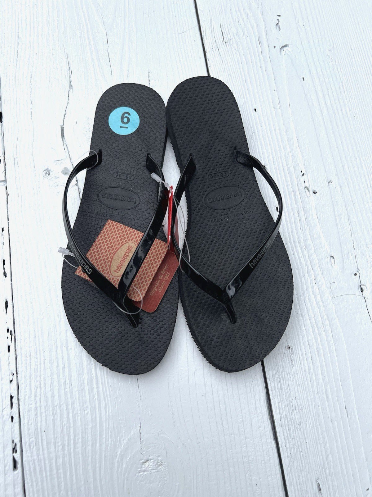 Havaianas Women’s Black Flip Flop Sandals – Women Size US 6 / 36