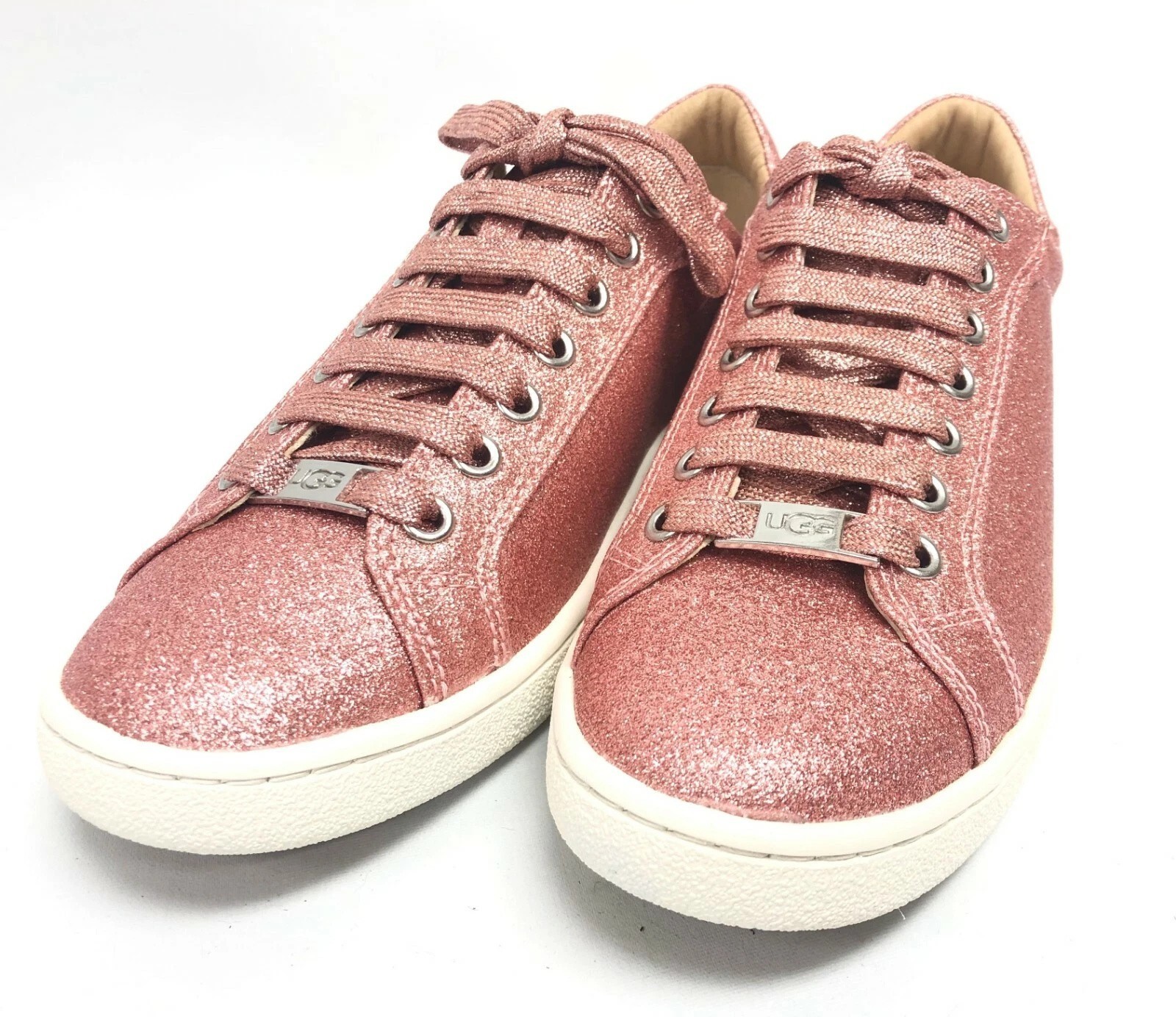 Ugg Australia Milo Glitter Pink Lace Up Sneakers Tennis Shoes 1100213 Size 8