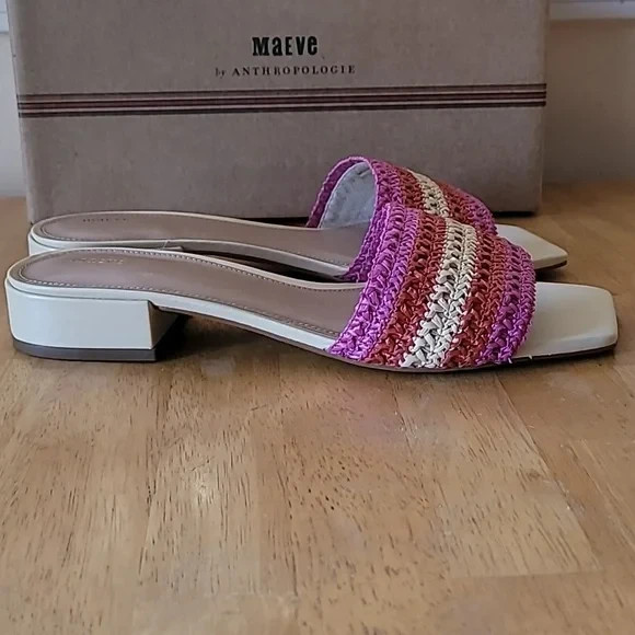 Maeve Anthropologie The Coralie Mule Slide Sandals, Size 39, US 8