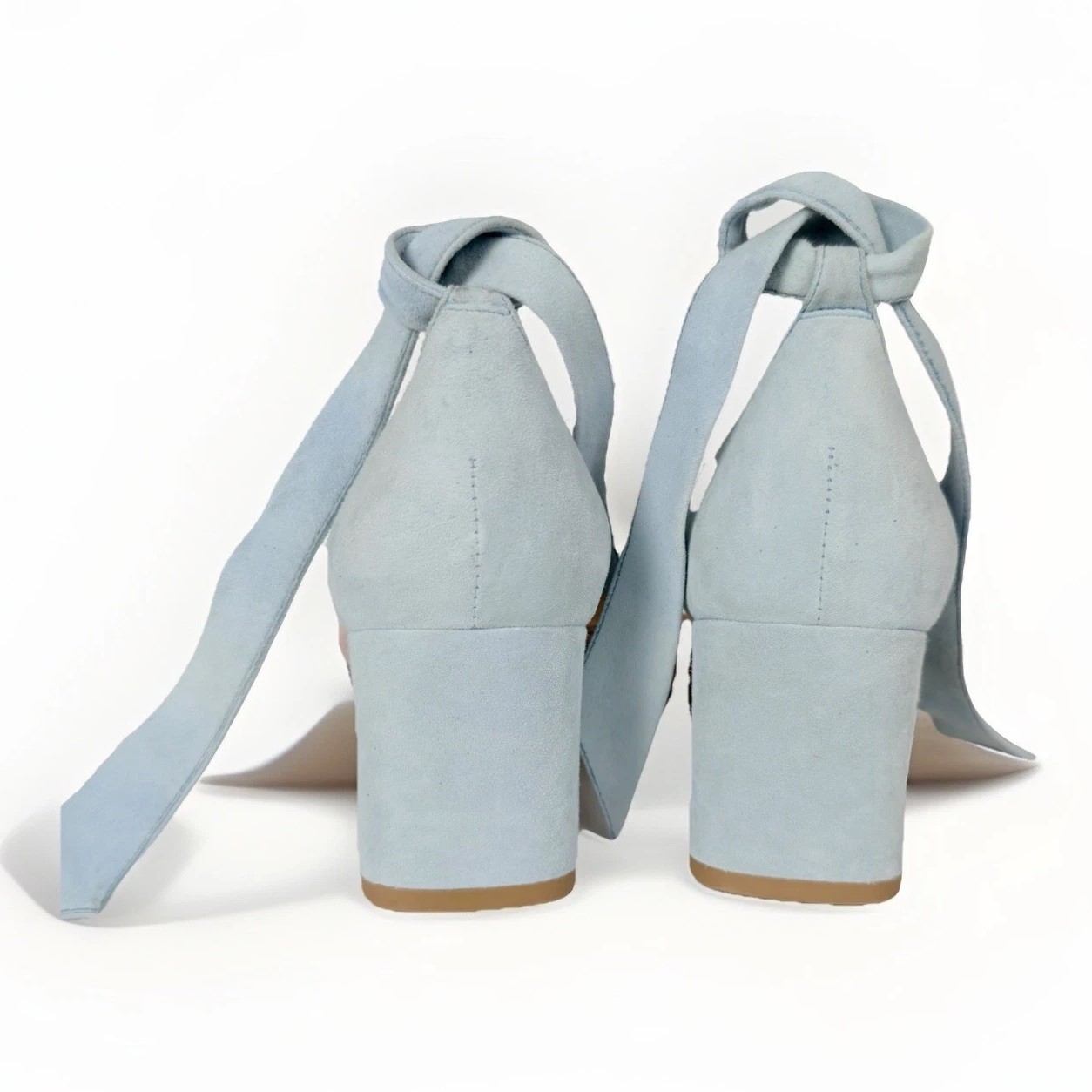 Alexandre Birman Clarita Suede Bow Block Heel Sandals EU 37 US 7 NWOB