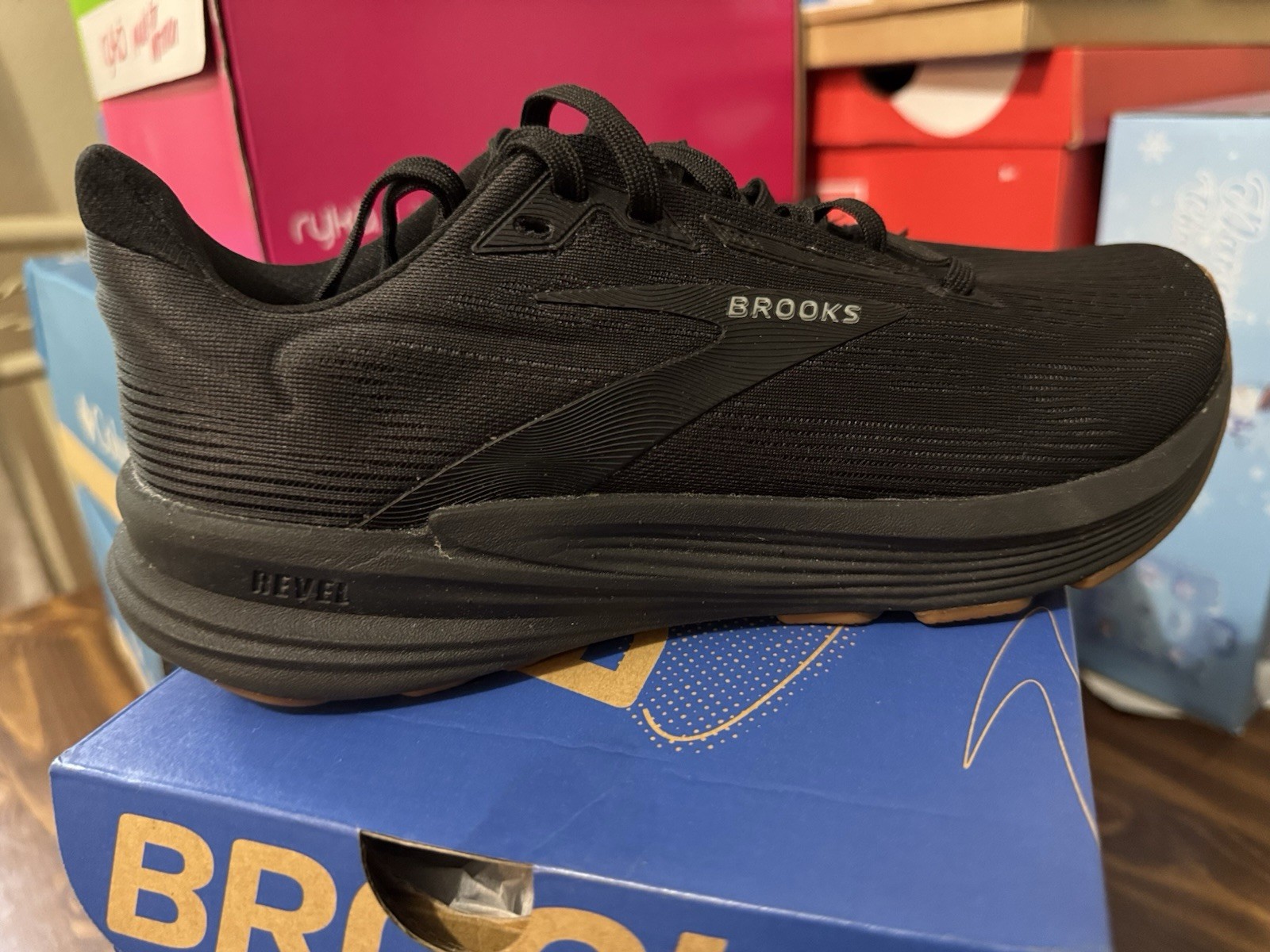 Brooks Revel 8 Womens Triple Black Running Walking Mesh Sneakers 120456-1B-072