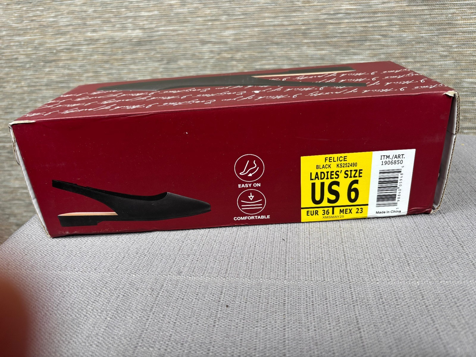 Kensie Felice Slingback Flats Womens Size 6 Black KS252490 NEW