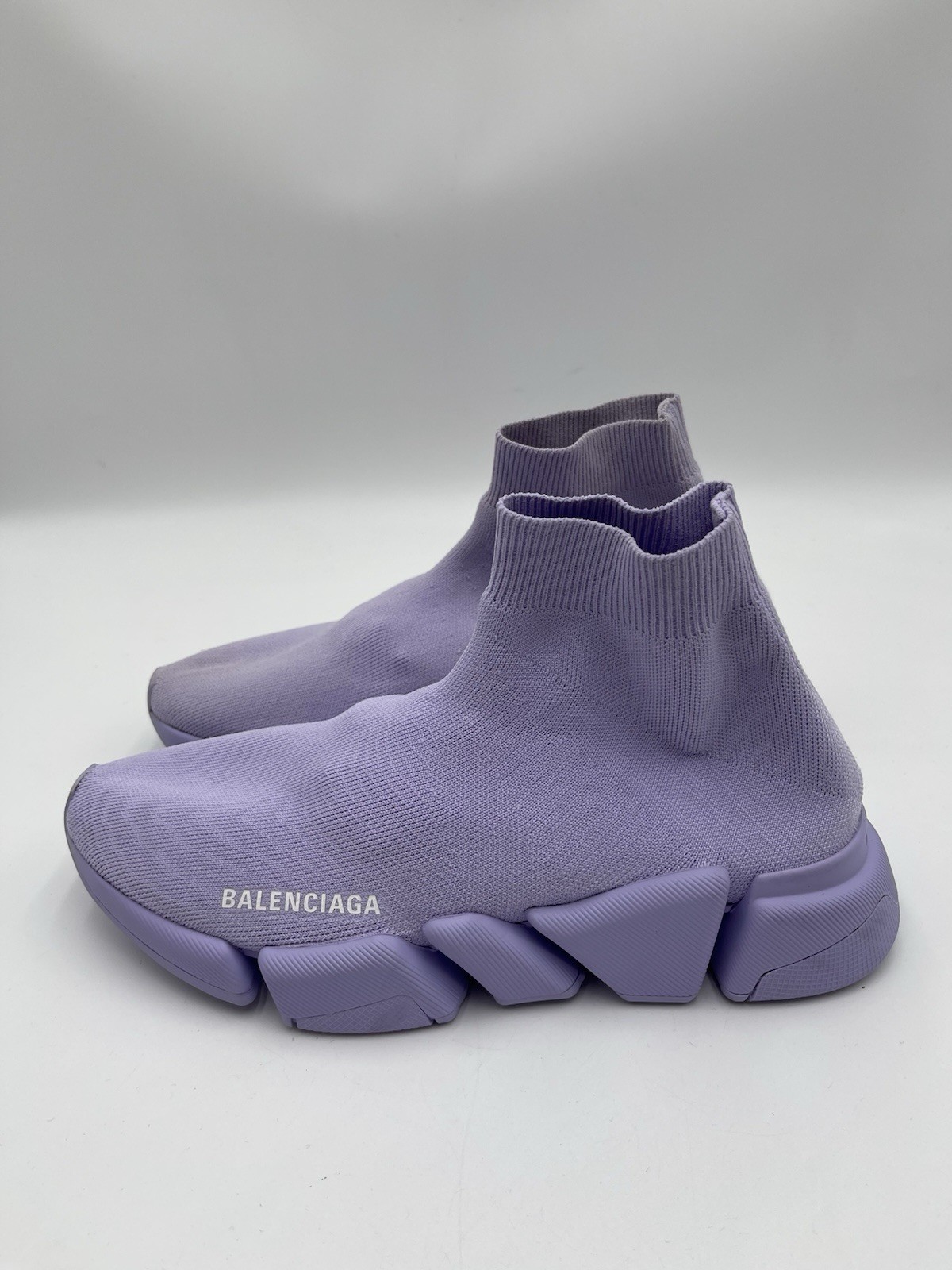 Women’s Balenciaga Speed 2.0 sock sneakers in lilac stretch-knit Size 9