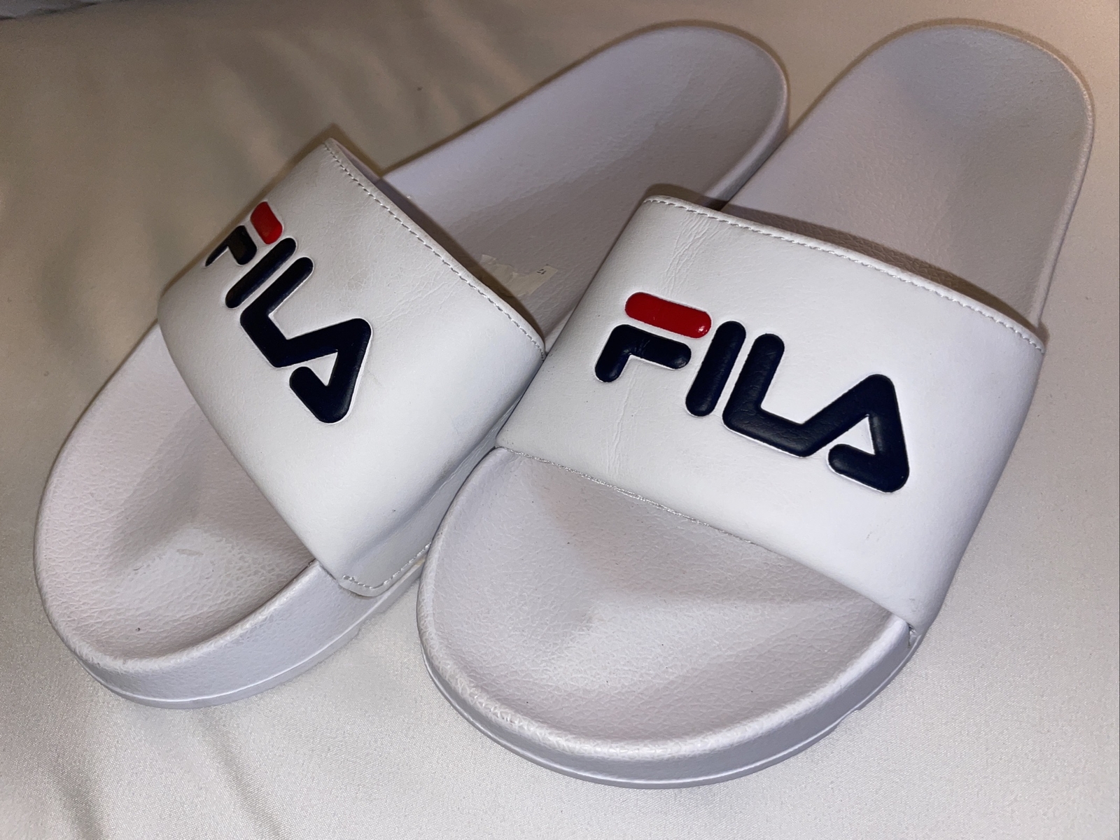 Fila DRIFTER WOMENS SLIDE WHITE/NAVY/RED Size 7 NEW