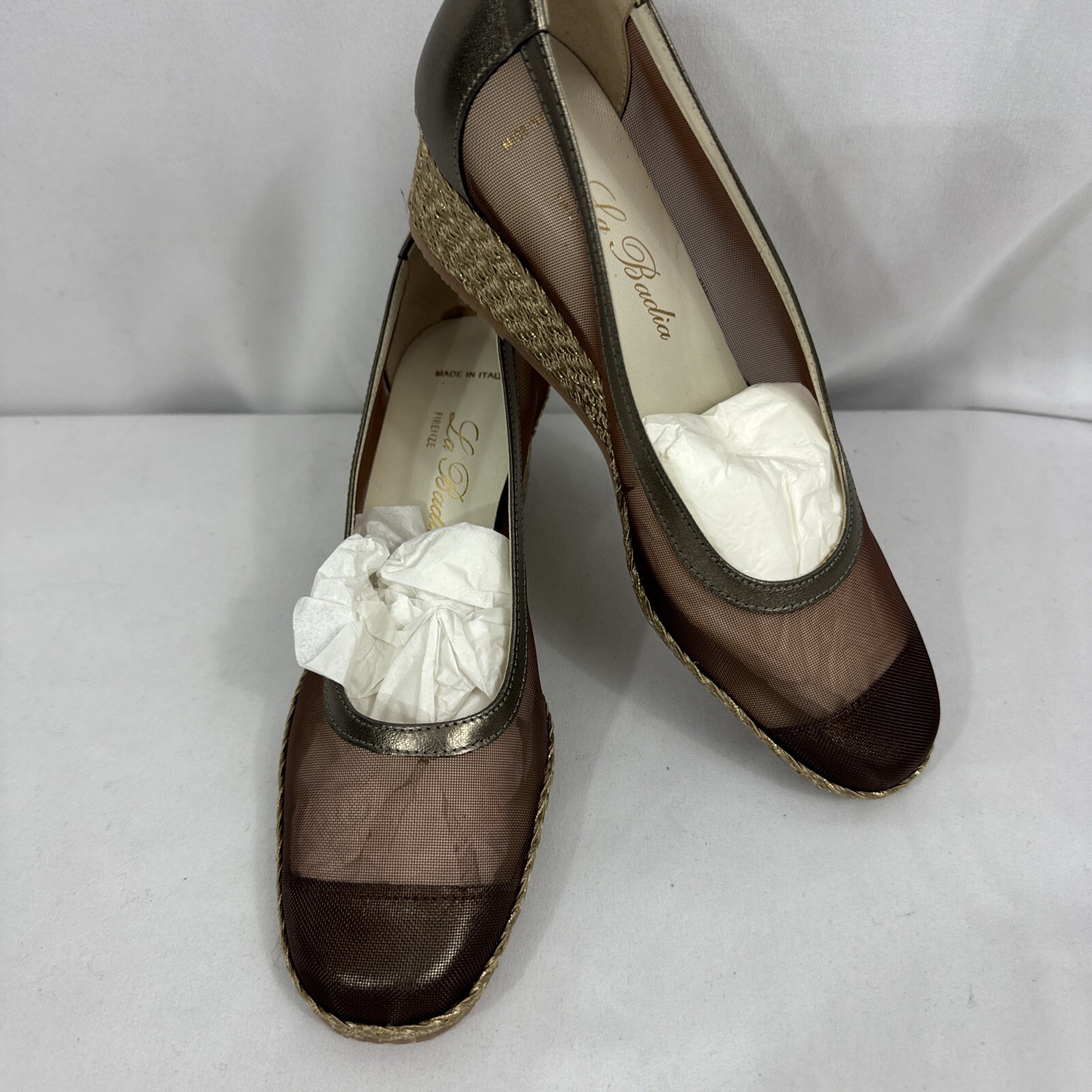 La Badia Firenze Women’s Bronze Shoes 37 1/2 Made in Italy