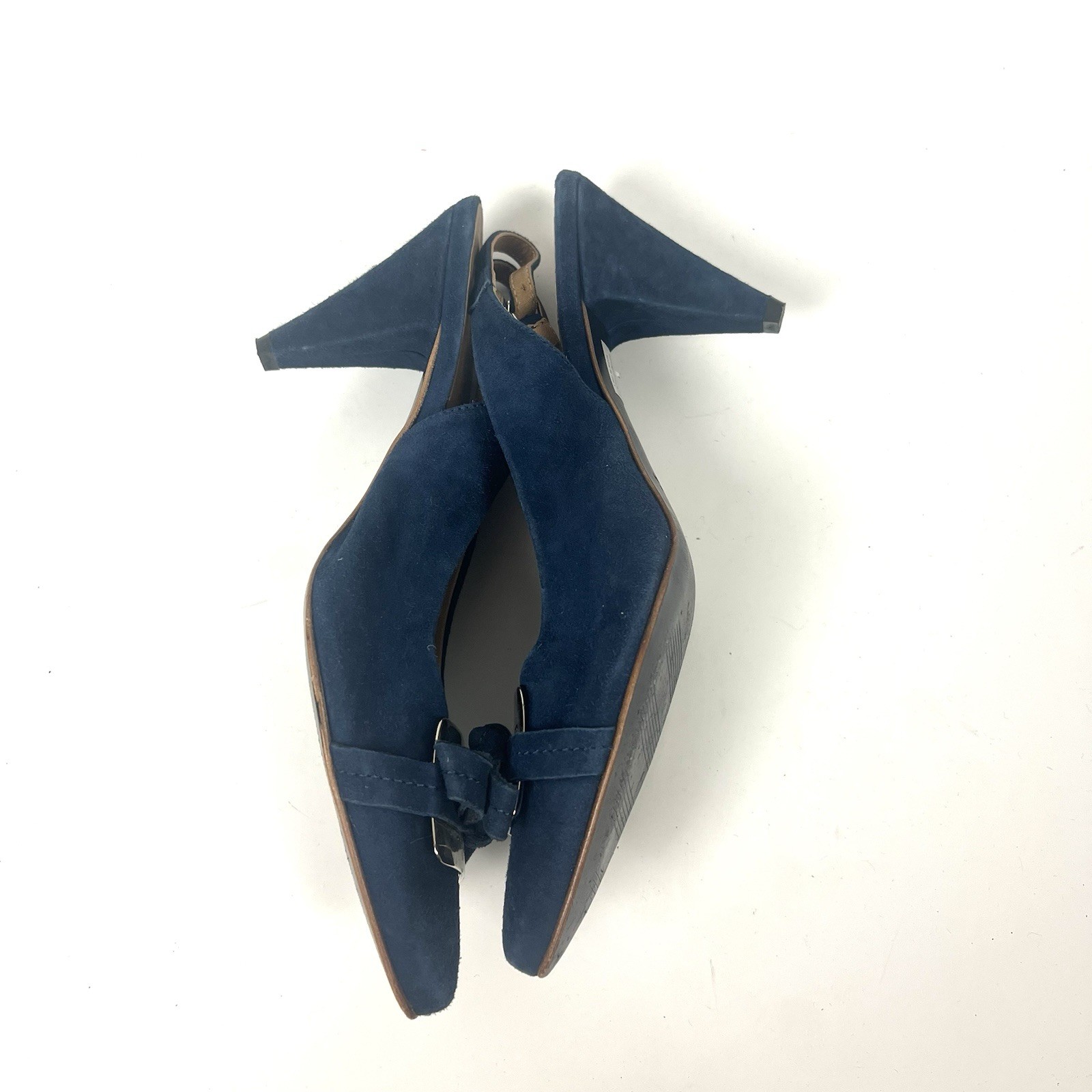 Navyboot Blue Slingback Suede Sandals EU 40 US 9 Leather Upper & Lining Office