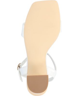 JOURNEE COLLECTION Womens White Tivona Toe Block Heel Heeled Sandal 10