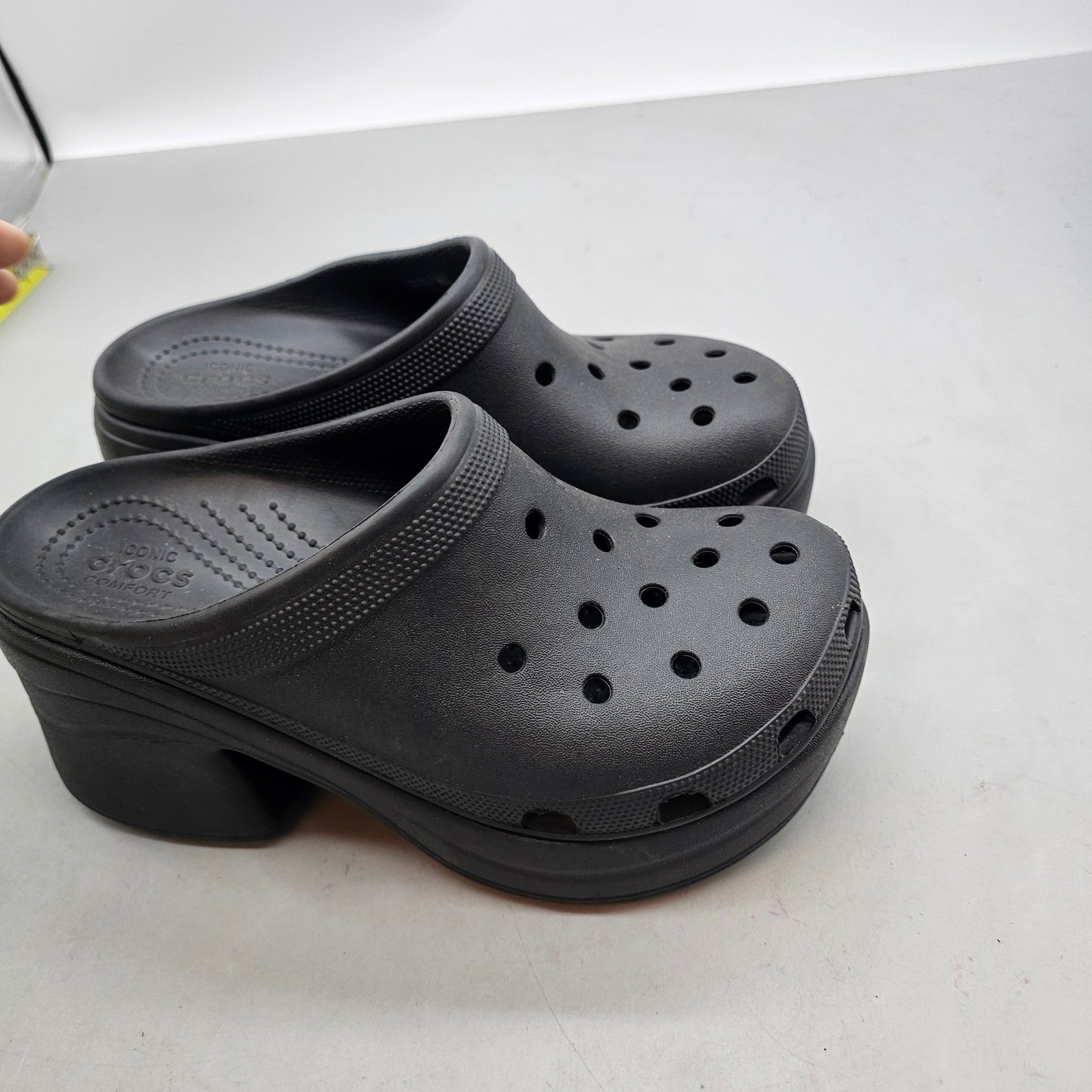 Crocs Siren Clog Black Platform Block Heel Mules Womens 9 Mens 7 208547-001