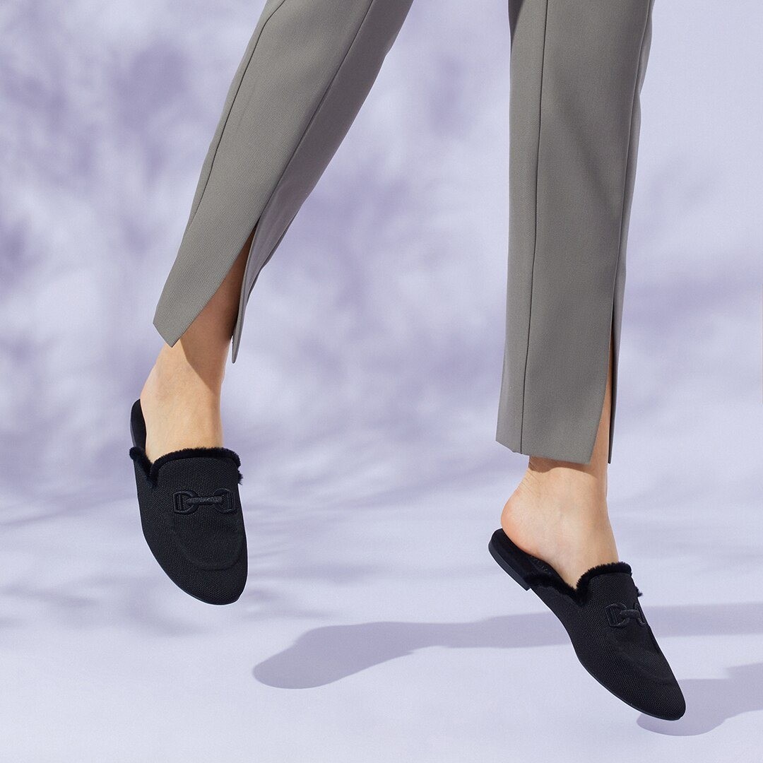 VIVAIA Round-Toe Fluffy Patterned Mules (Erica) EU 39 / US 8