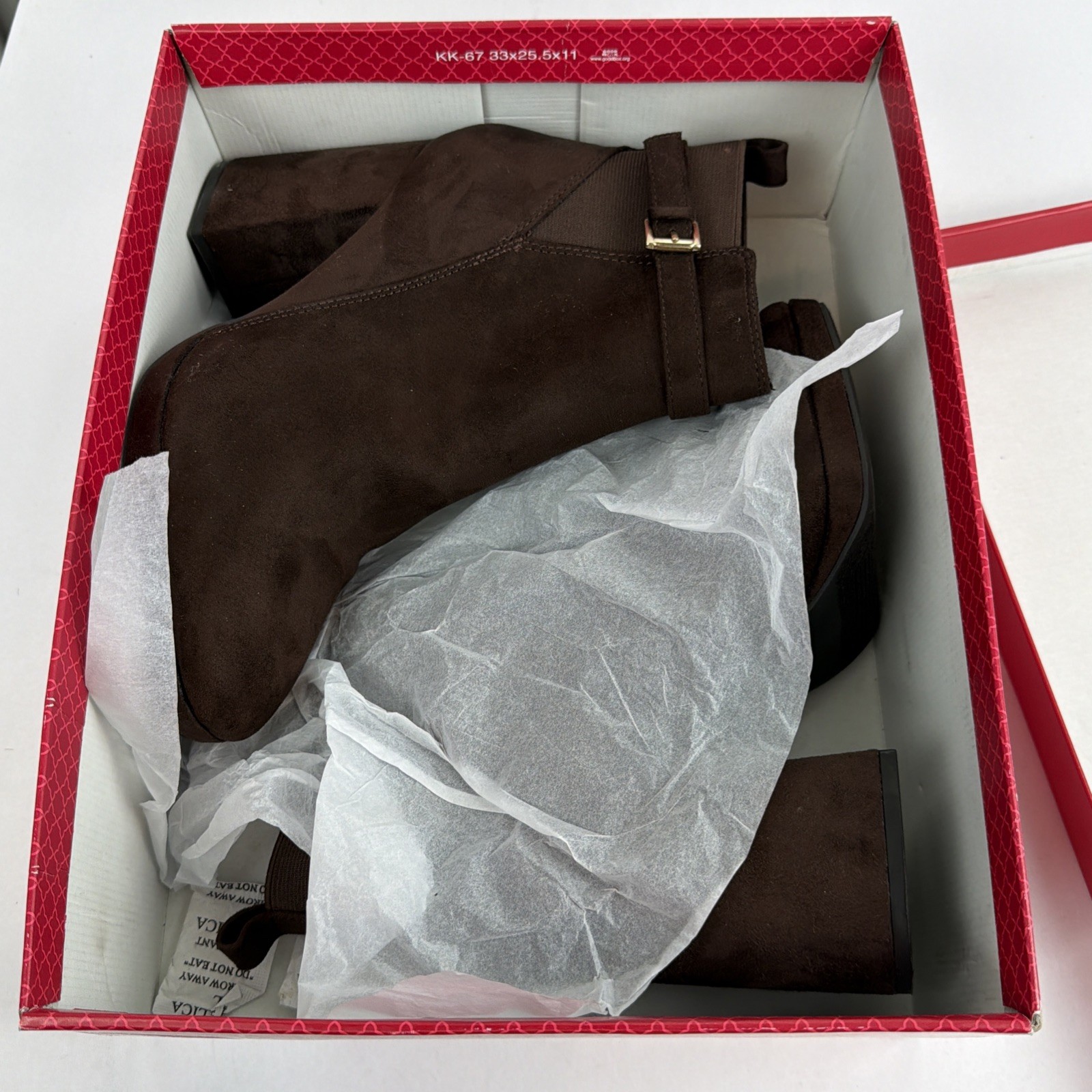 Kelly & Katie Gavan Earthy Micro Brown 3.5in Heeled Lace-up Bootie Womens 8.5M