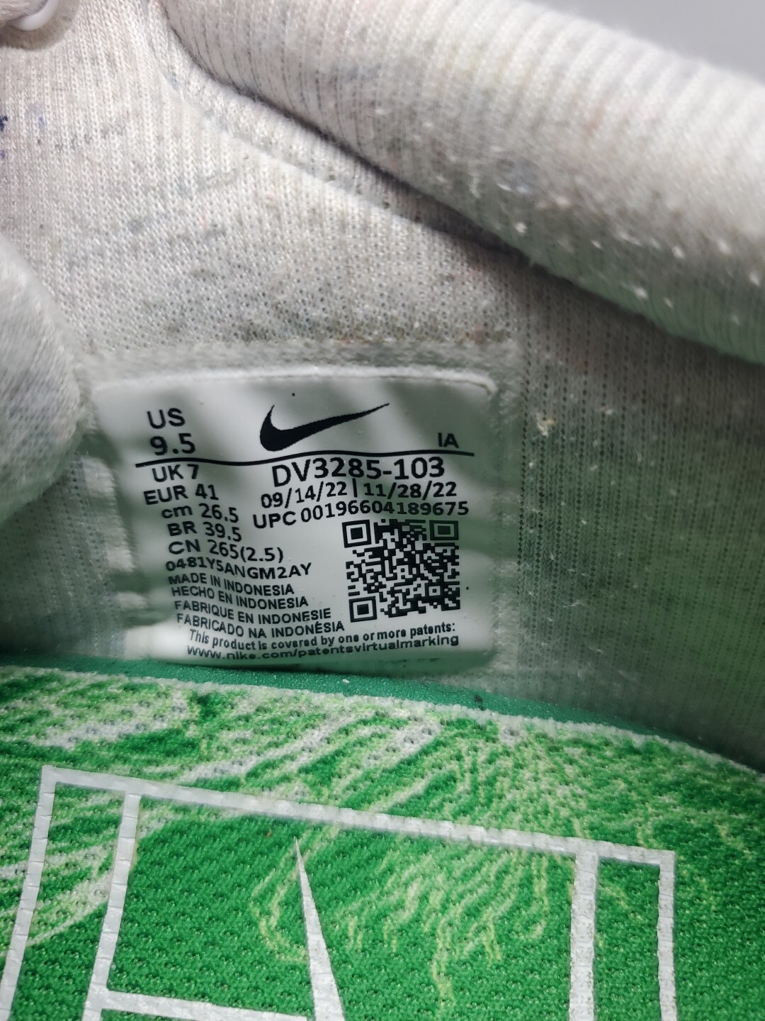 Nike Court Air Zoom Pro 8mm Womens 9.5 Off White Green Tennis Shoes DV3285-103