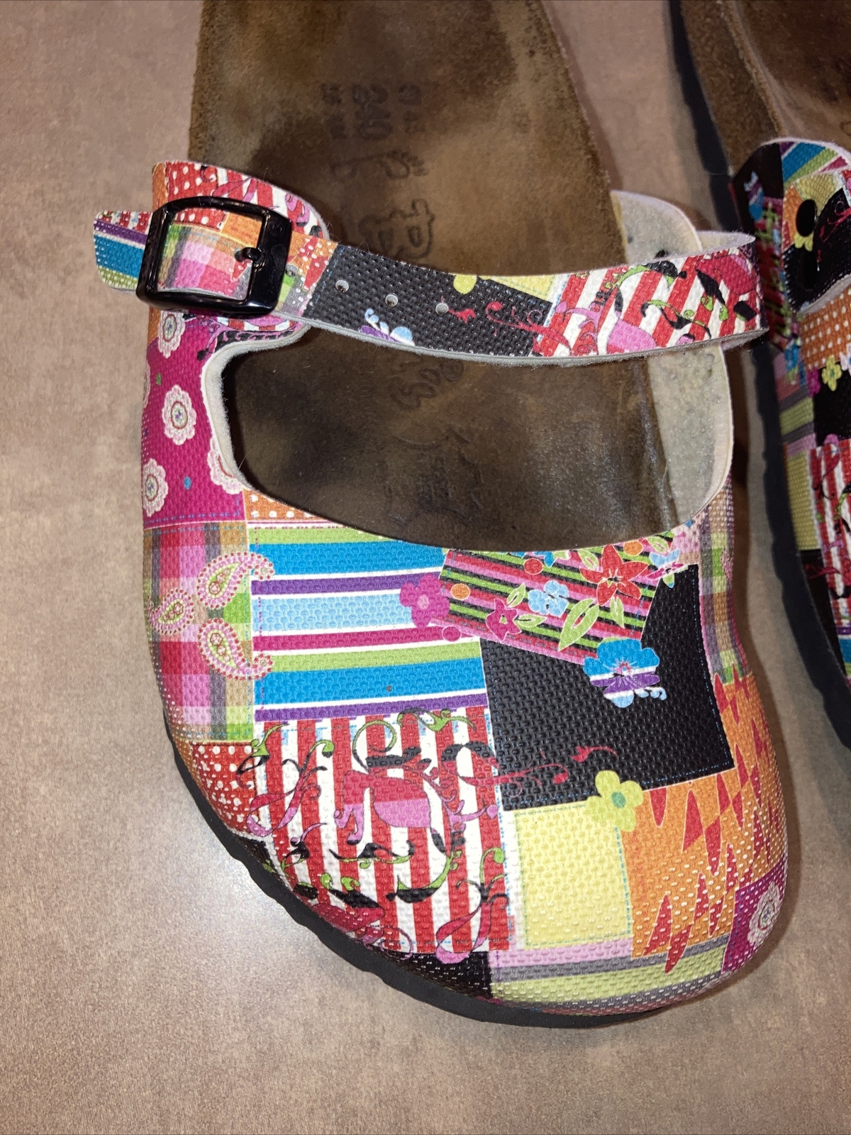 Birki’s by Birkenstock Wmns Size 6.5/37 Sabot 260 Patchwork Mary Jane Clog, EUC!