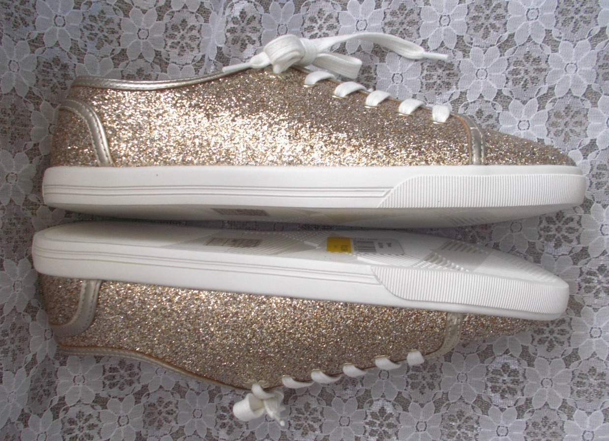 JACK ROGERS SNEAKERS «LIA» Gold Glitter Canvas, Women’s 9.5 NEW