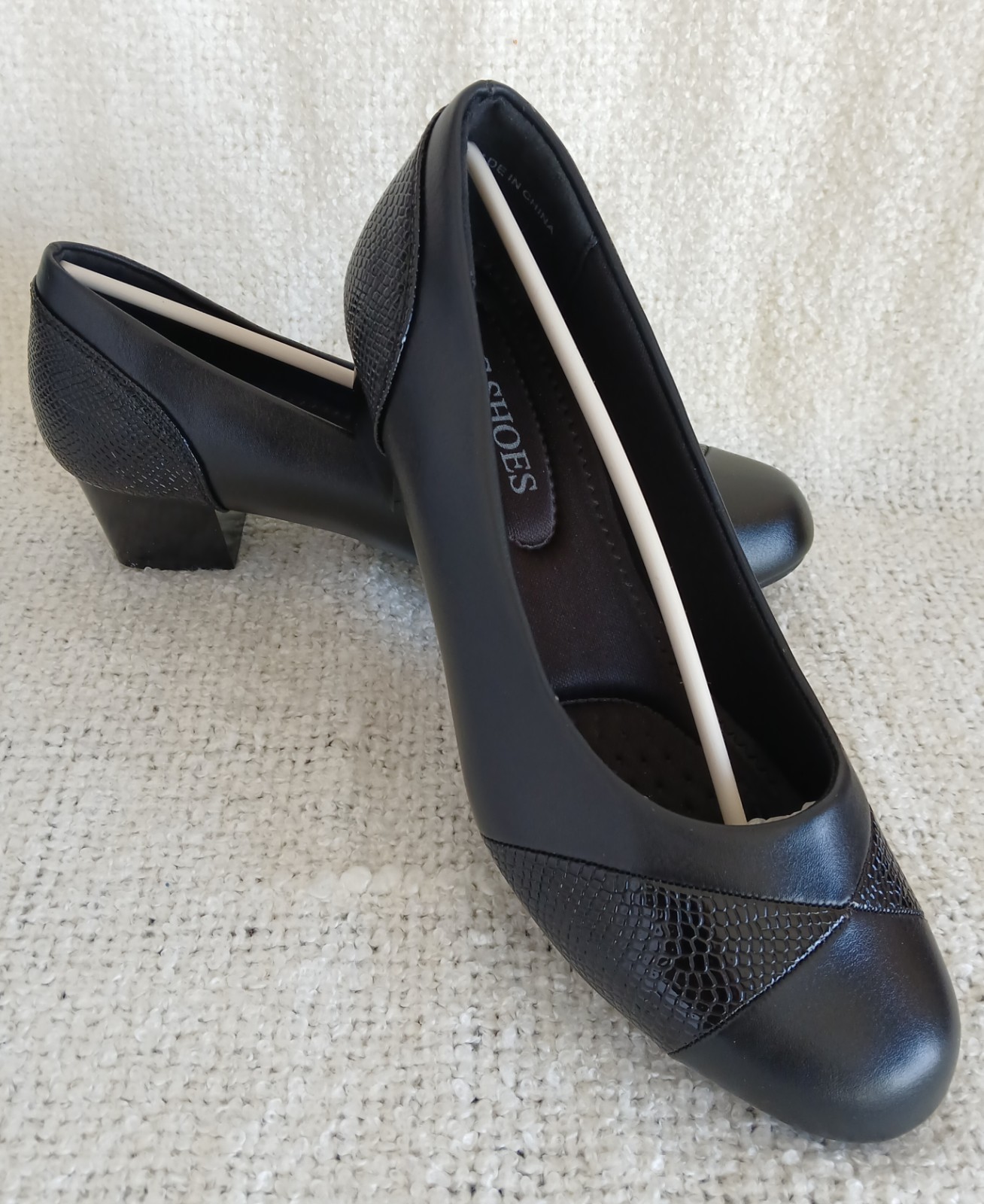 Women’s Orthopedic Low Heel Slip On Dress Shoes Arch Support Comfort Black Sz 7