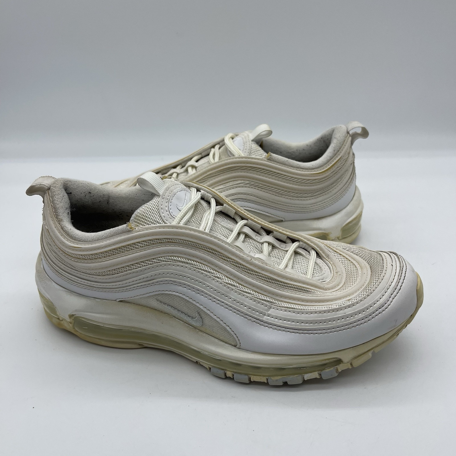 Nike Air Max 97 Women’s Size 11 Running Shoes 921733-100 Triple White Platinum