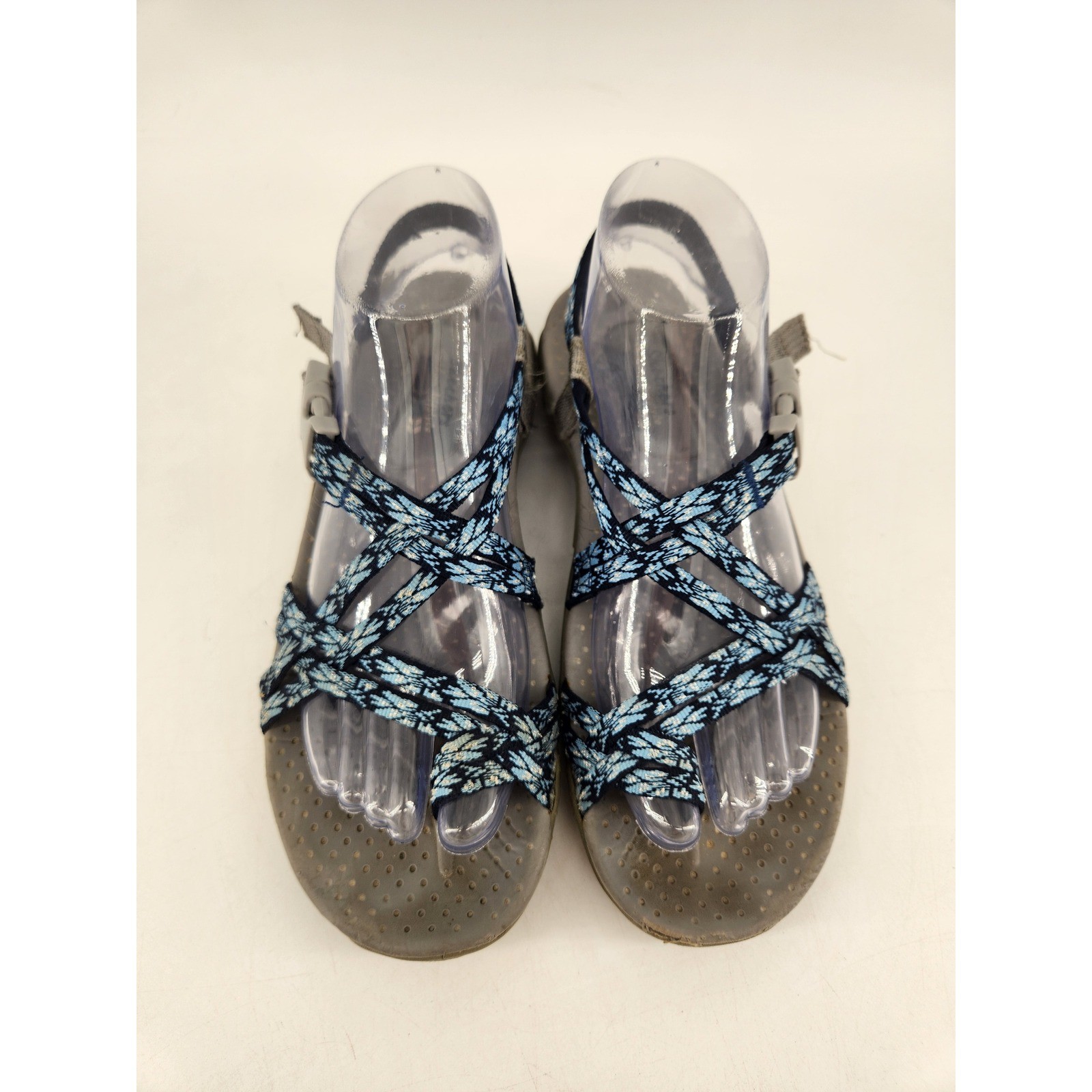 Skechers Reggae Positive Space Strappy Athletic Sandals Womens 9 Blue Buckle