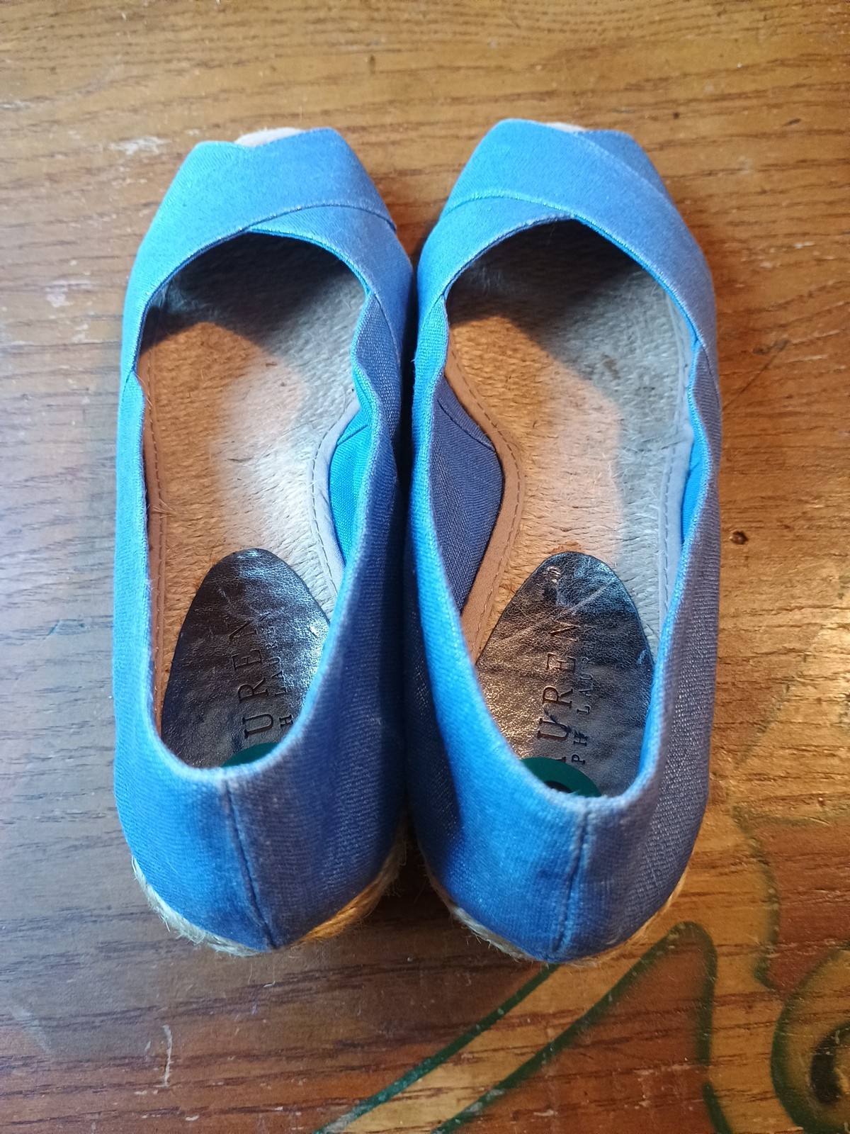 Lauren Ralph Lauren Cecilia Espadrille Wedge Sandals Size 8 Periwinkle