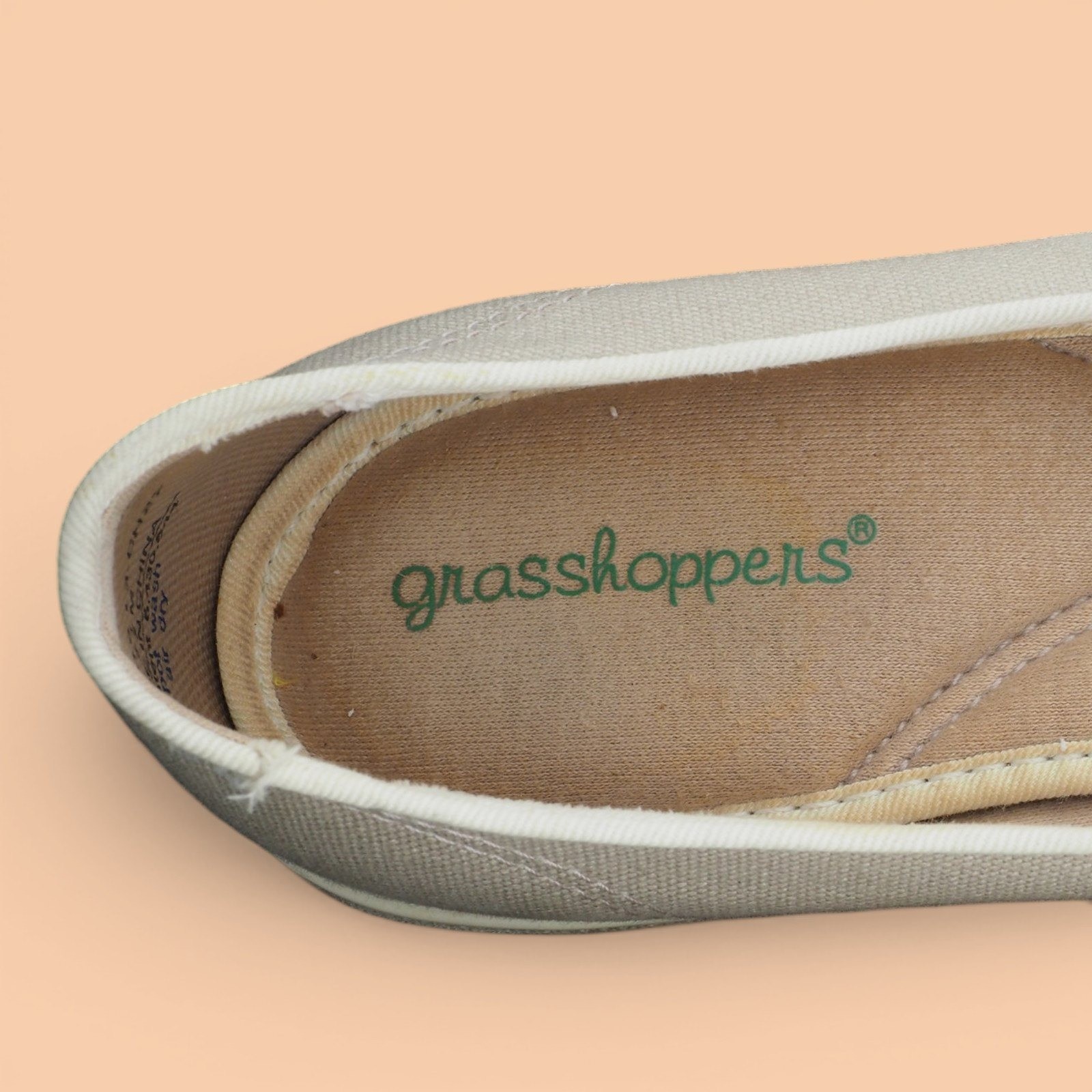 Grasshoppers Womens EF84019 Beige Canvas Slip On Ballet Flats Size 7.5 M