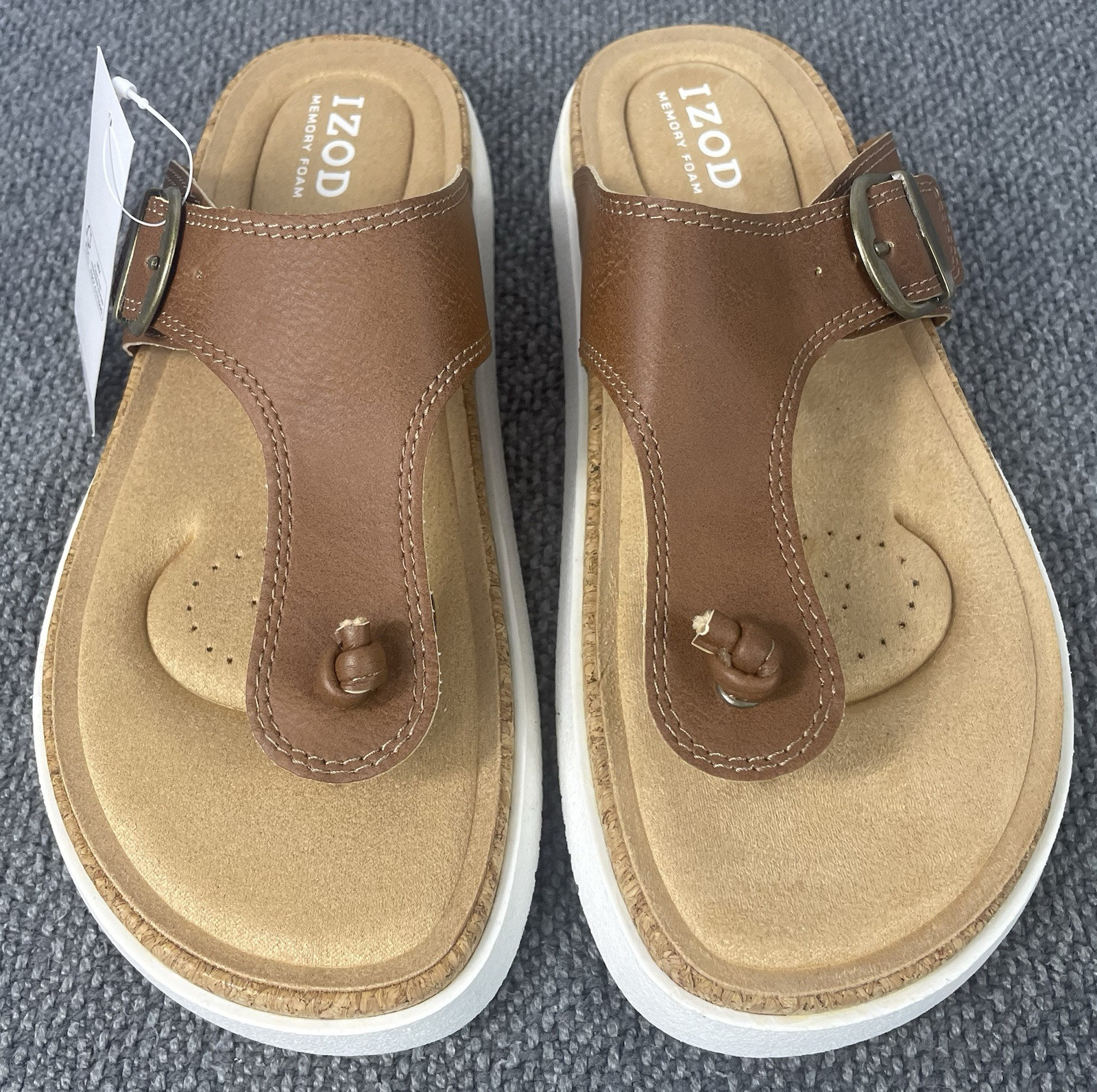 IZOD Women’s Lot of 2 Charcy Strap Sandals Brown & White Pick Size New w/o Box