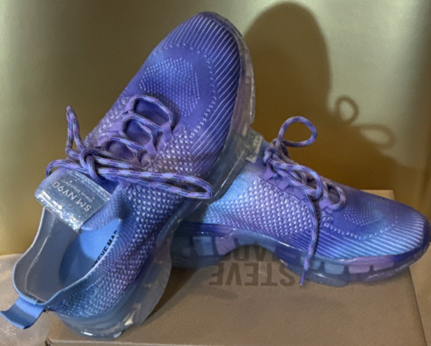 Steve Madden SM.NY90 Purple Blue Ombré Slip On Athletic Shoes JR Miss Sz 5 ~NIB~