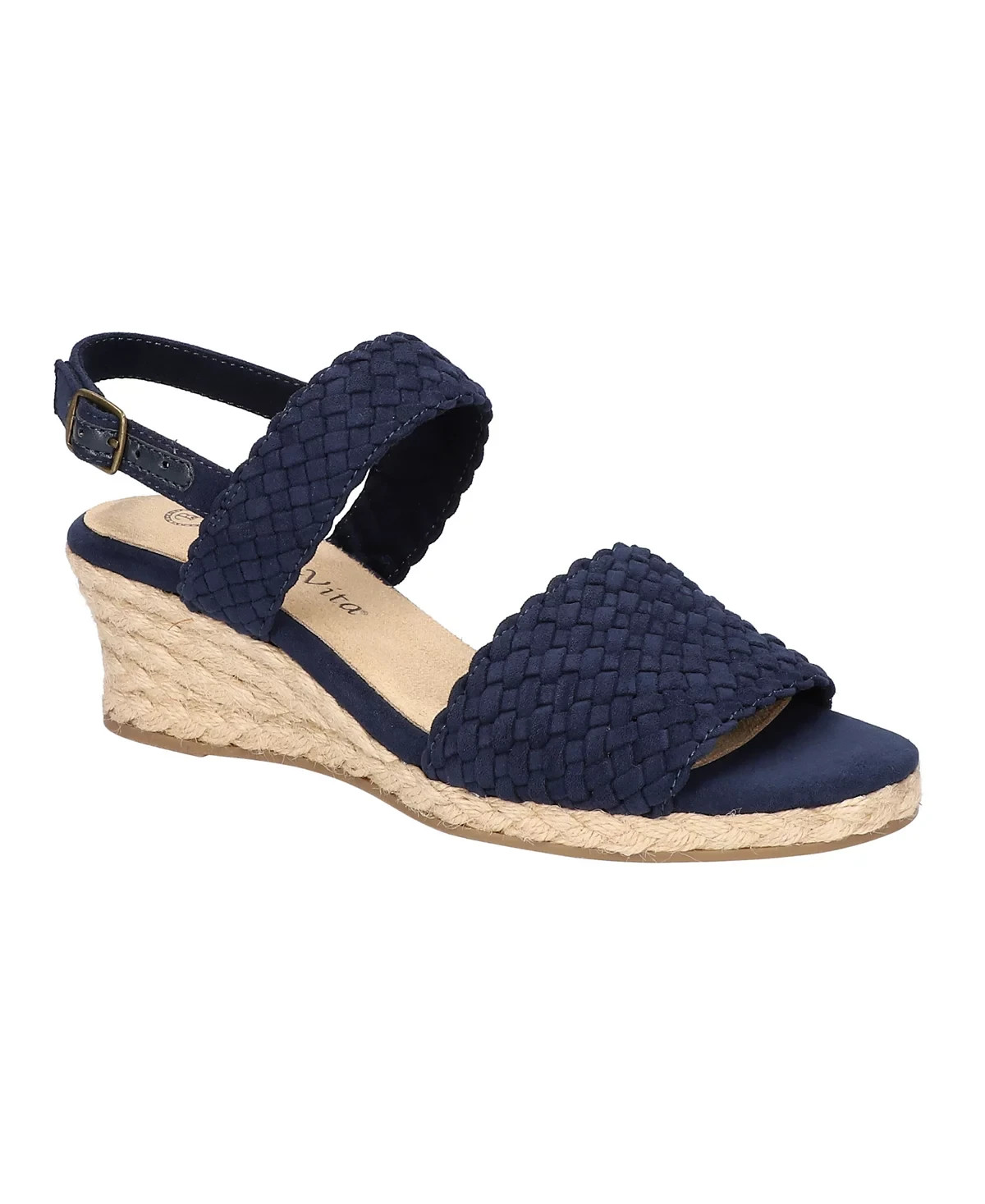 Bella Vita Women’s Mariella Espadrille Wedge Sandals Navy Suede Size 8.5M