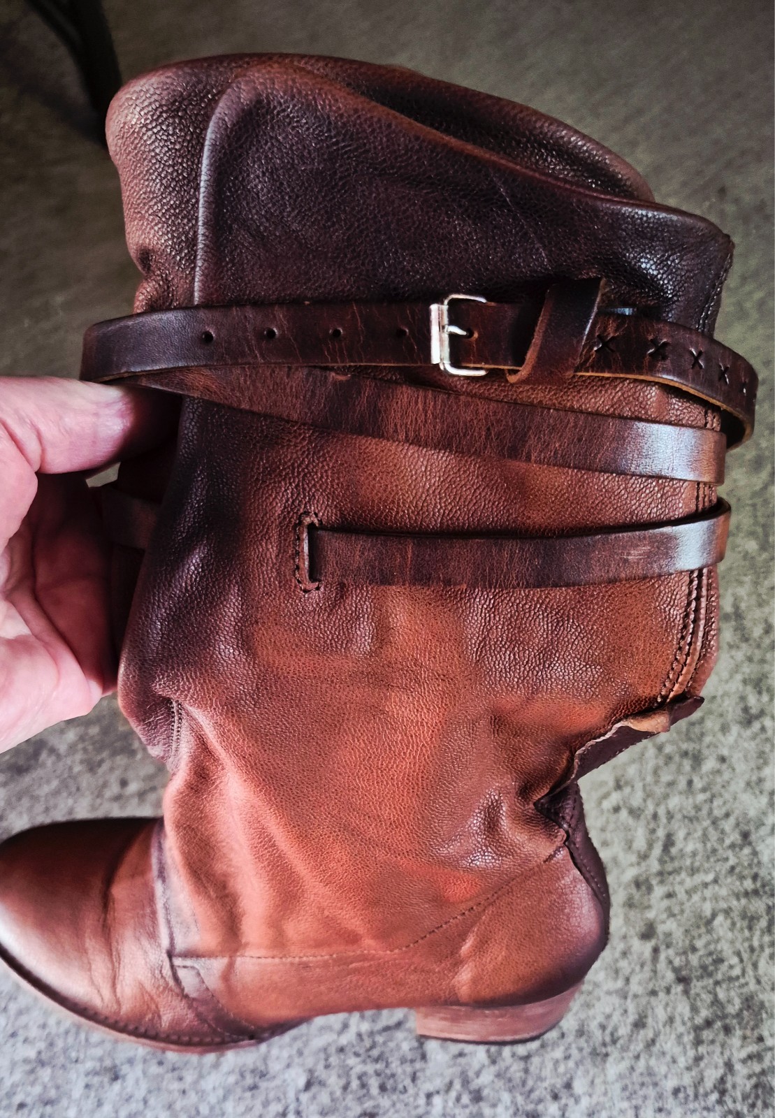 ​Authentic Freebird by Steven Distressed Leather Boots, US 9.5 (26cm insole), Bo