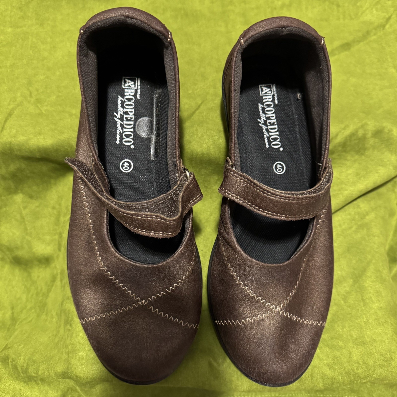 Arcopedico Vegan Suede Mary Jane Shoes – Bronze US Size 9.5 EU 40 Portugal new