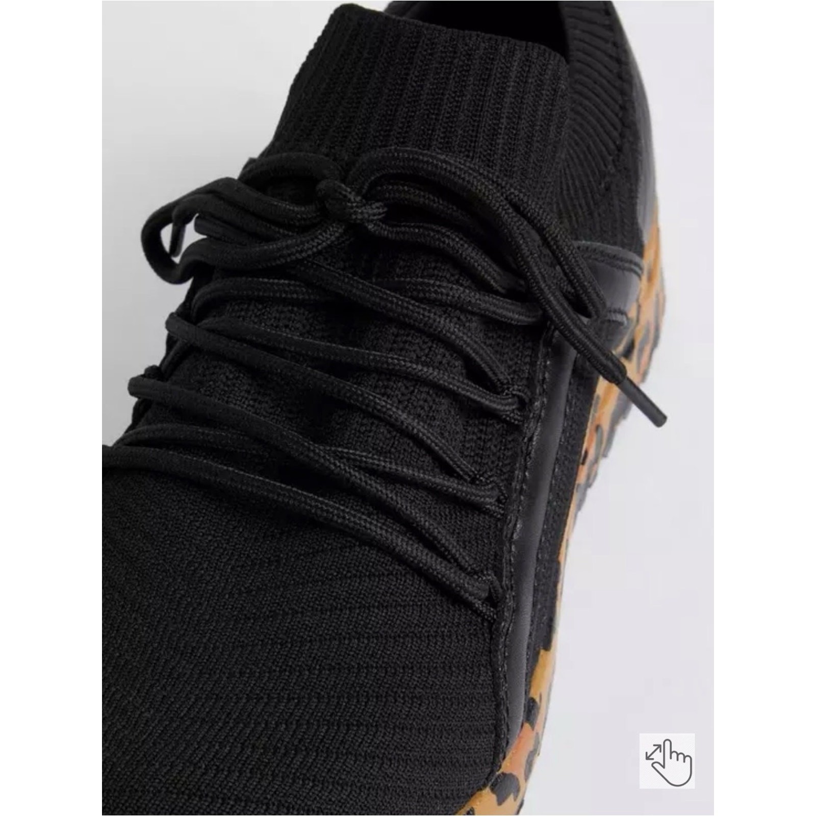 Torrid Active Sneaker Stretch Knit Black Leopard Sole 9WW NWT