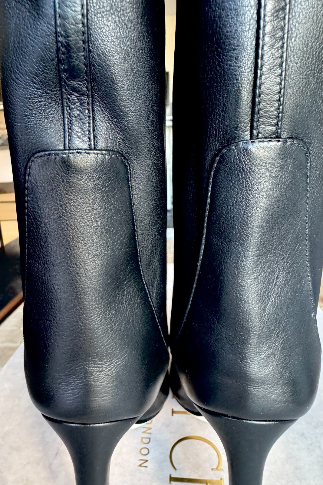 JIMMY CHOO-Mavis 100 Black Smooth Leather Knee-High Boots Size 36 – New with Box