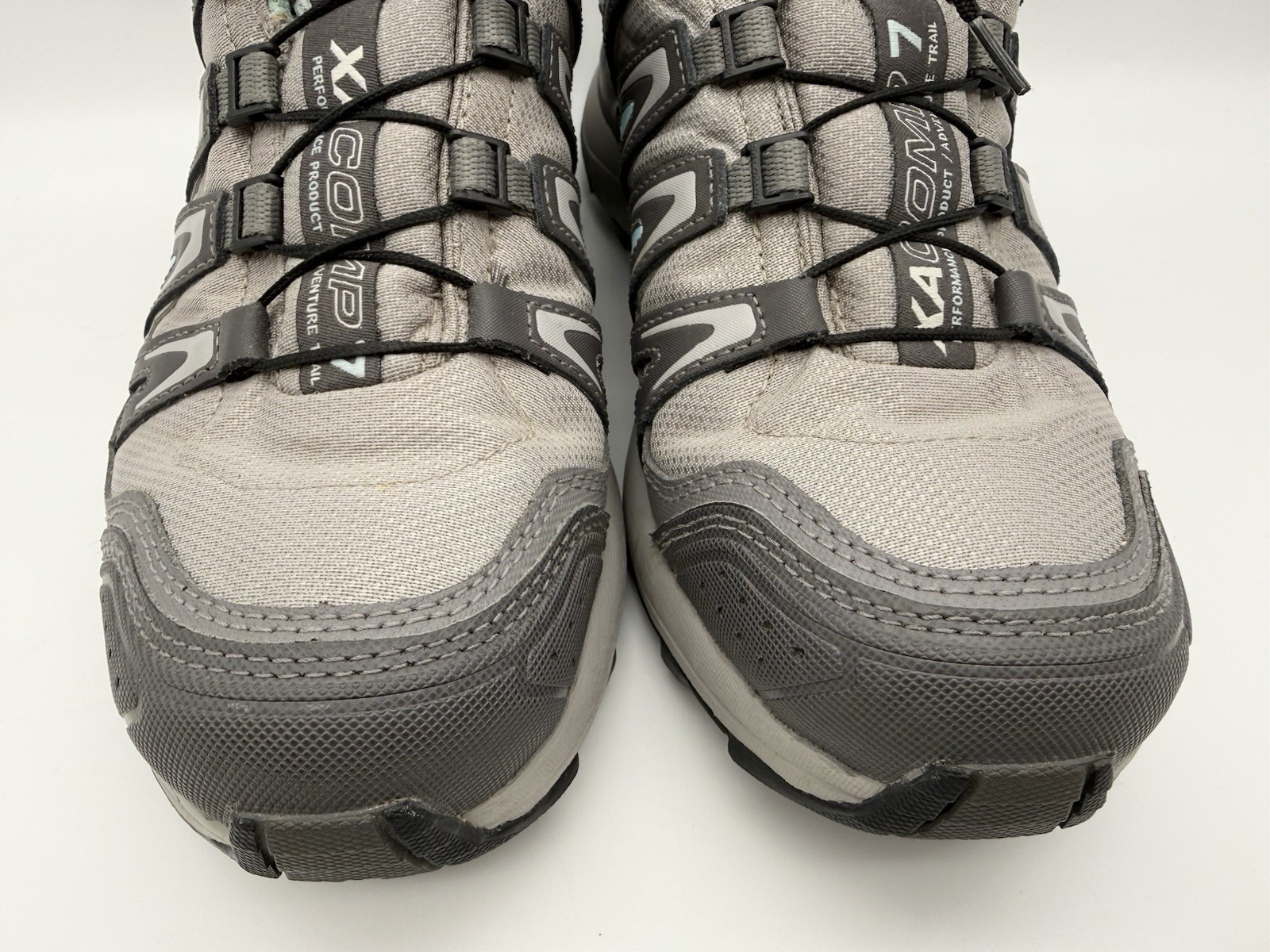 Salomon Women’s US 6 EU 37 1/3 XA Comp 7 Gray Light Blue Trail Hiking Shoes