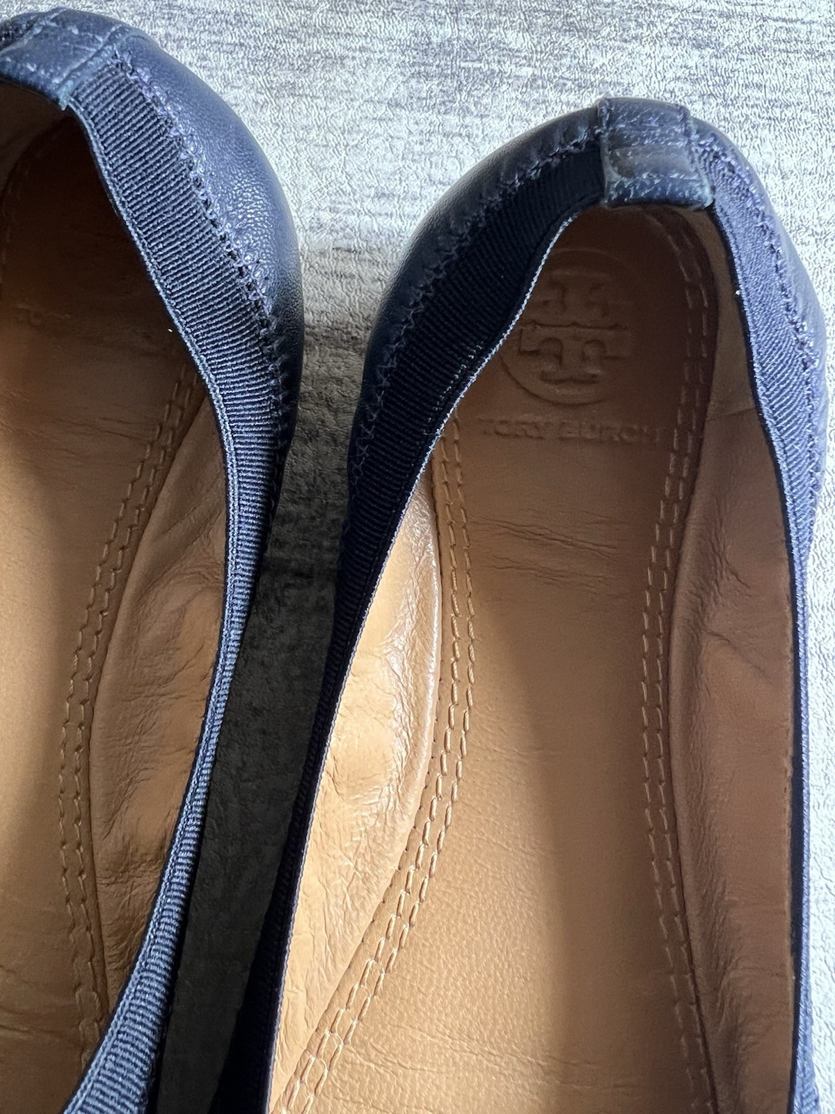 Tory Burch Women’s Shoes Size Sz 6M Leather Gold Grosgrain Bow Sedgwick Ballet