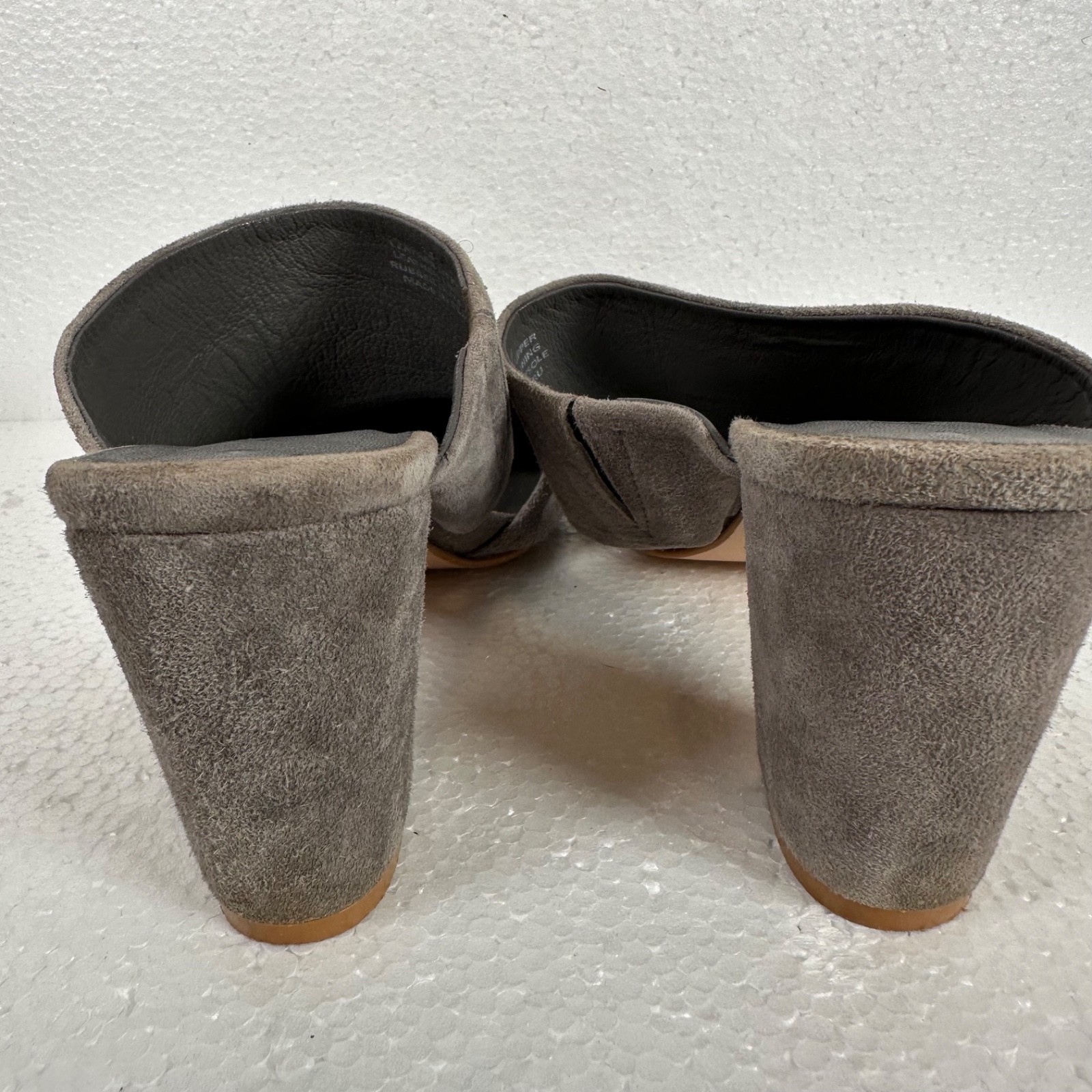 Able Joselyne Gray Suede Slingback Heels Women’s 9.5 Pointed Toe 3.25″ Heel