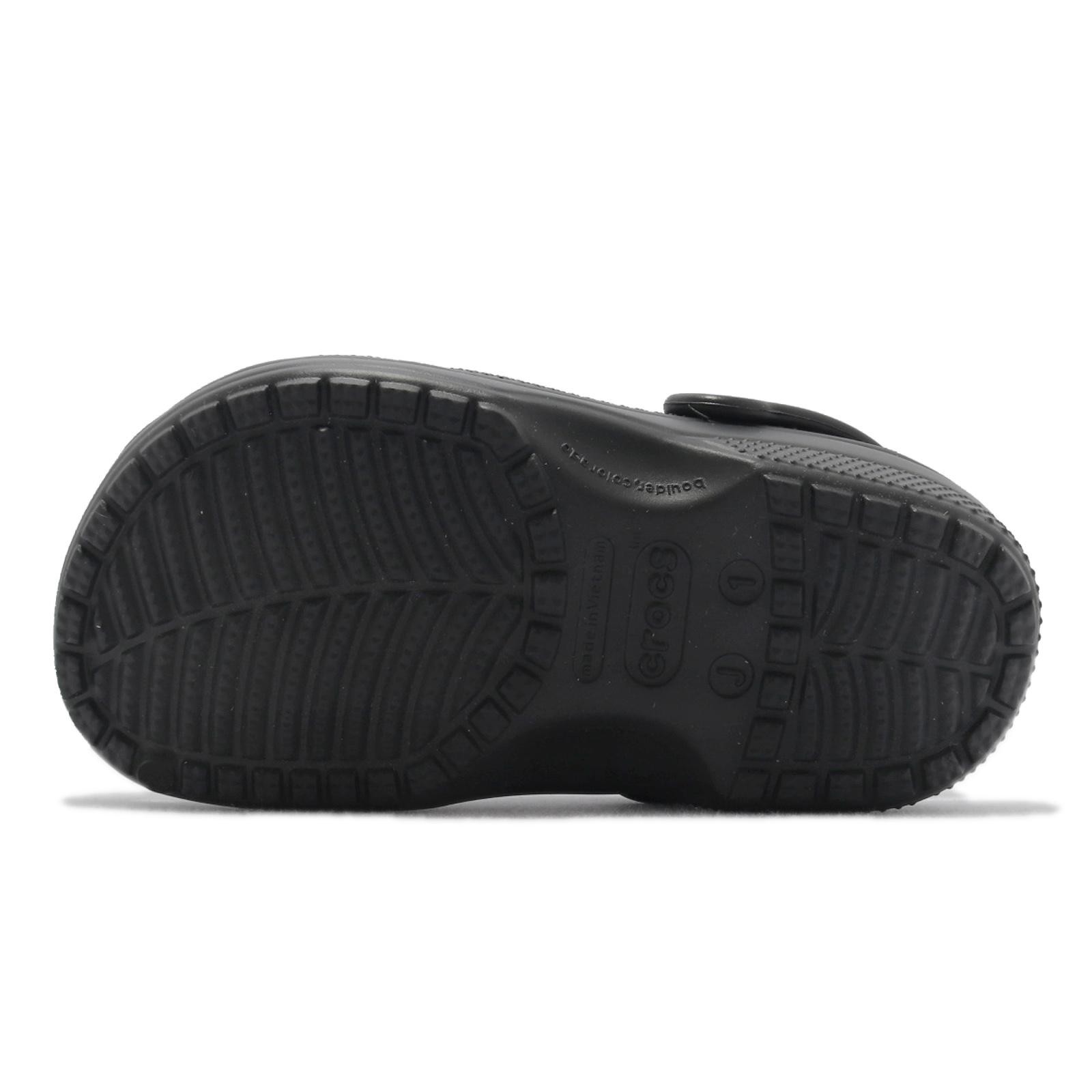 Crocs Classic Clog K Black White Kids Preschool Slip On Casual Sandal 206991-001