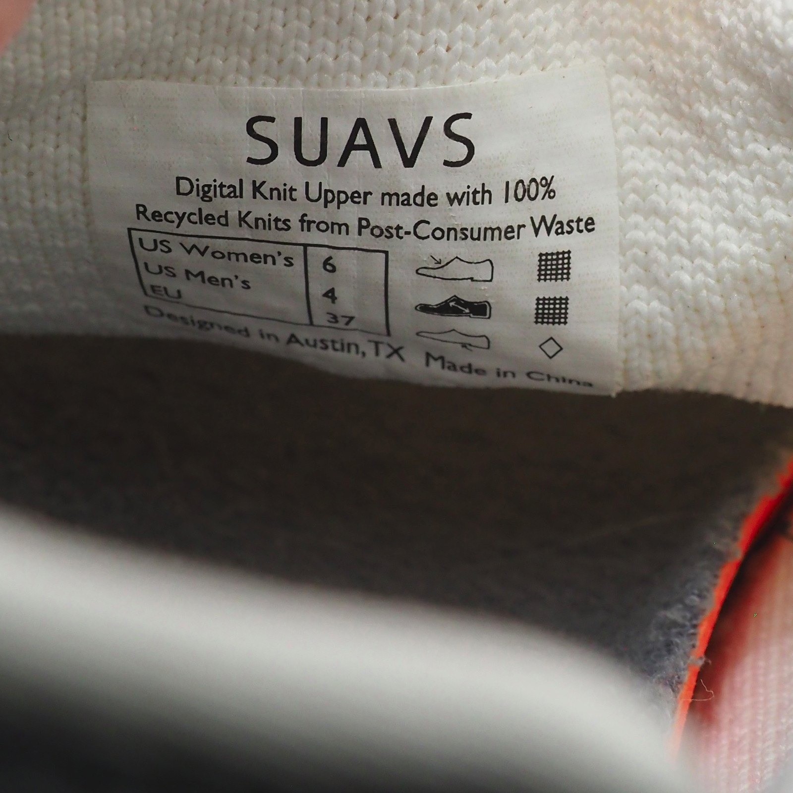 SUAVS The Classic Sneakers Knit Low Top Mens 4 Womens 6 Eco Friendly