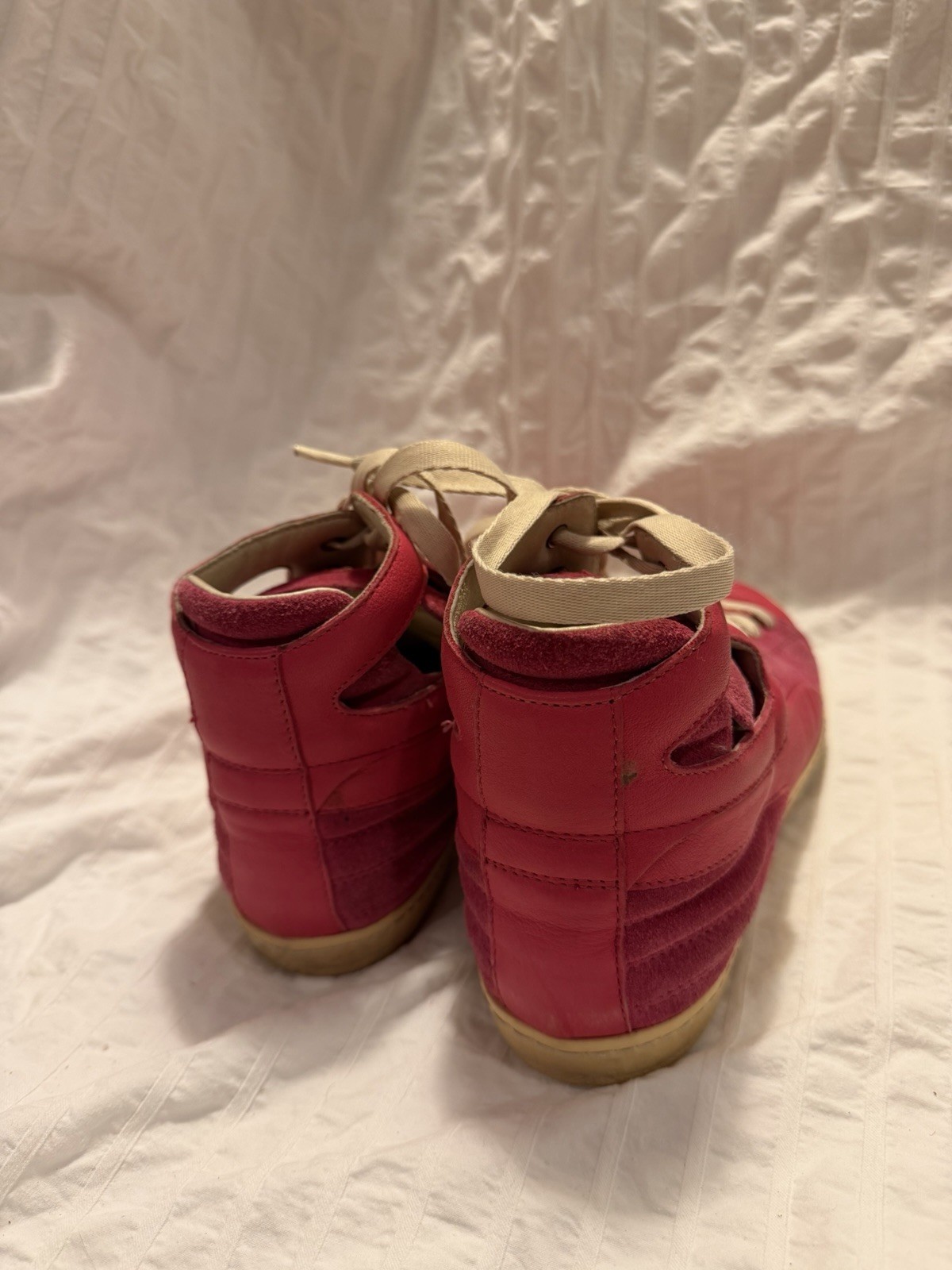 PUMA x Alexander McQueen Pink High Top Lace-Up Sneakers Leather, Rubber Sole