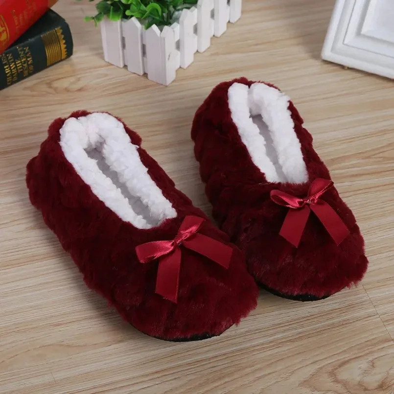 Home Slipper Womens Winter Faux Fur Plush Grip Soft Sole Cute Funny Indoor hairy