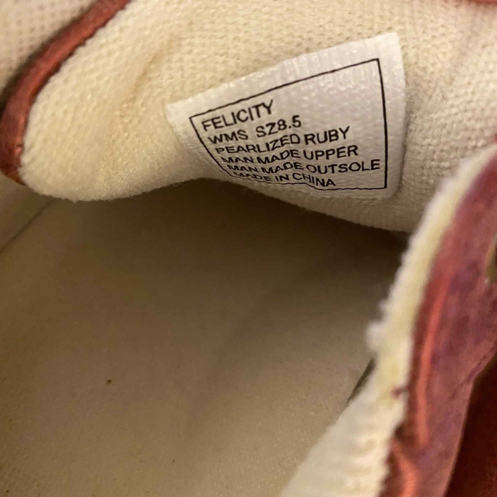 Secret Celebrity Felictiy Sneakers Pearl Ruby Red Low Top Memory Foam Footbed