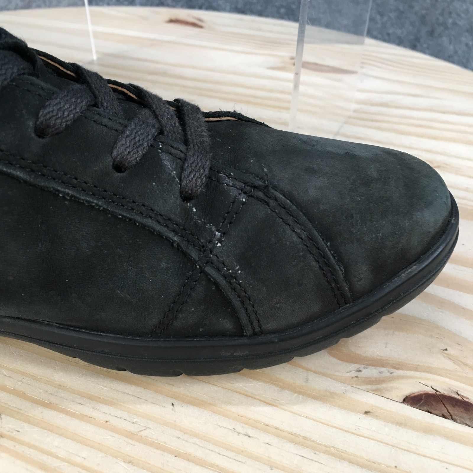 Hartjes XS Shoes Womens 8 Casual Side Zip Lace Up Sneakers Black Gray Leather