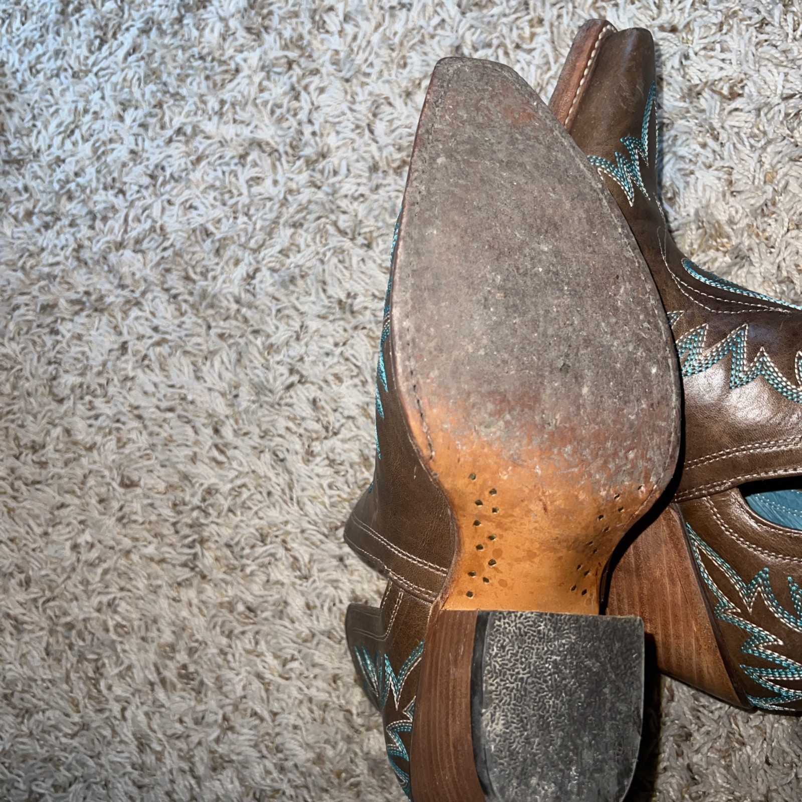 Women’s Ariat Dixon Brooklyn Cowgirl Booties Boots Brown Leather Snip Toe 8.5
