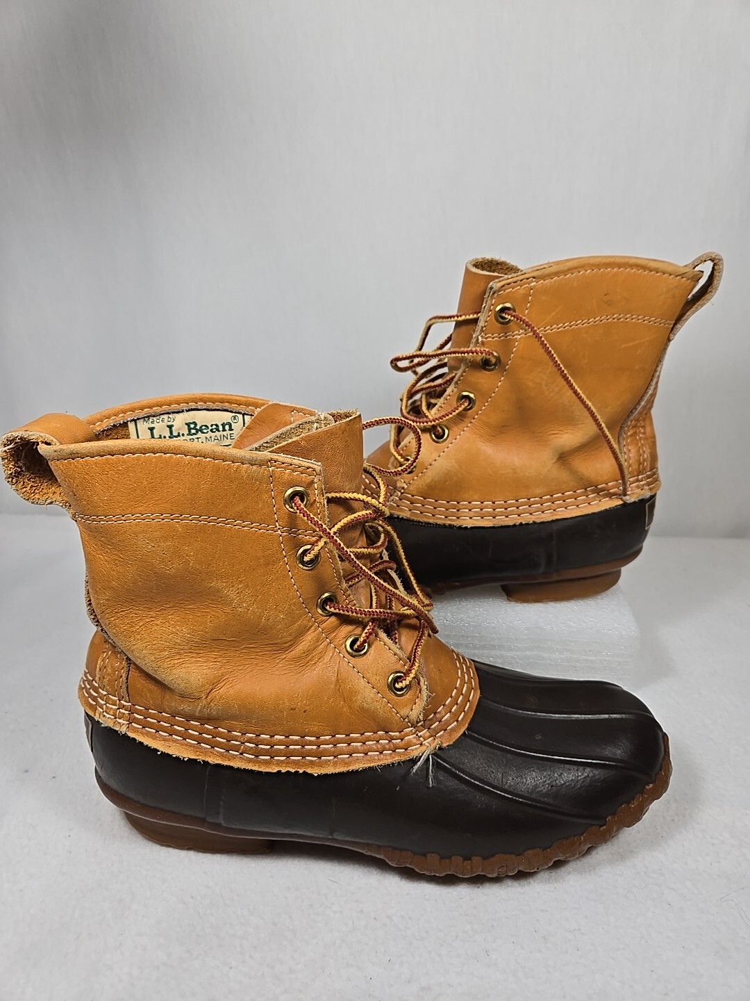 Vintage LL BEAN Womens Size 7 Maine Hunting Shoe Boots Made in USA 5 Eyelets