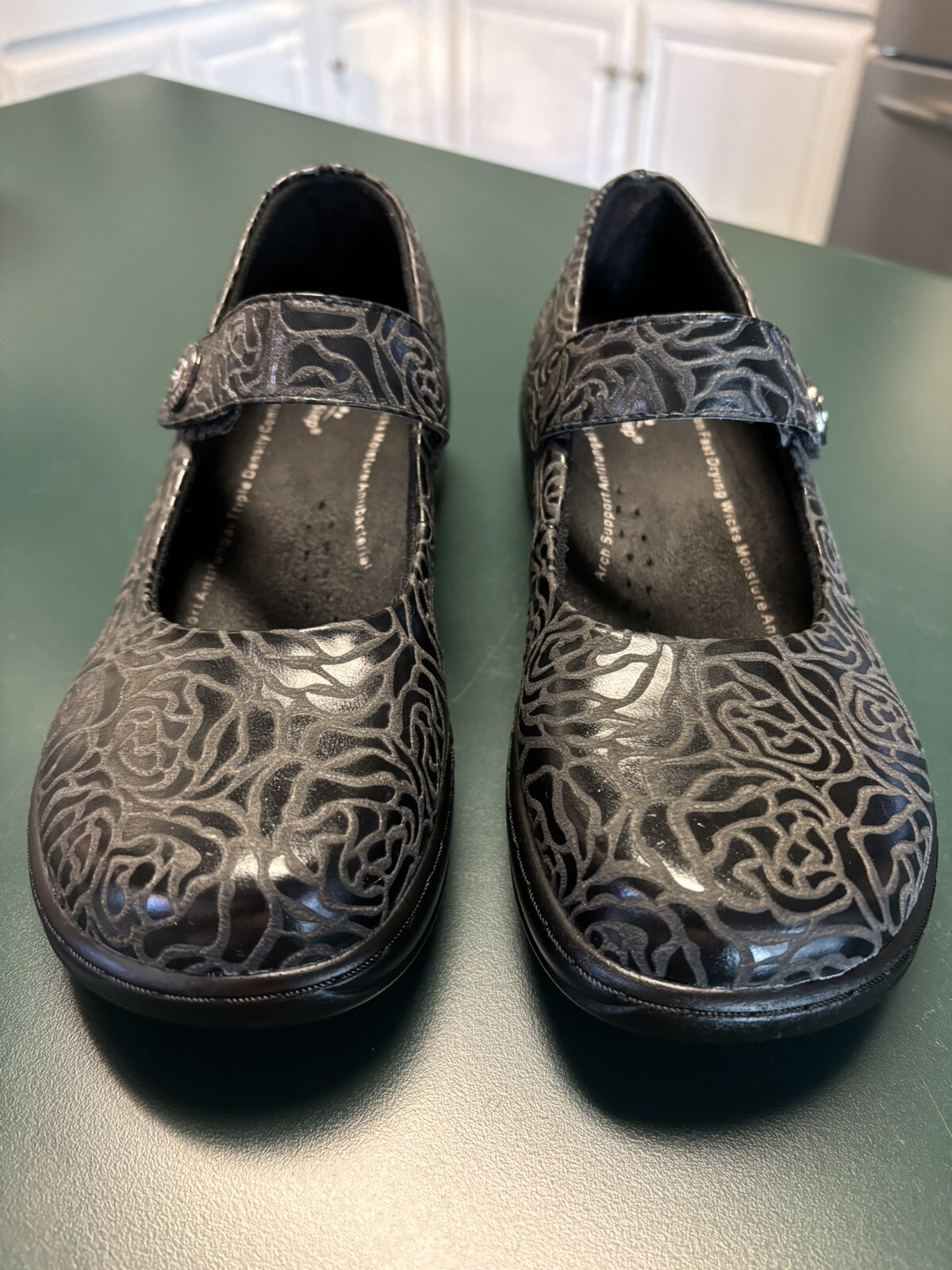 Spring Step Professional Mary Jane Shoes Size 8 Black Slip Resistant Antifungal