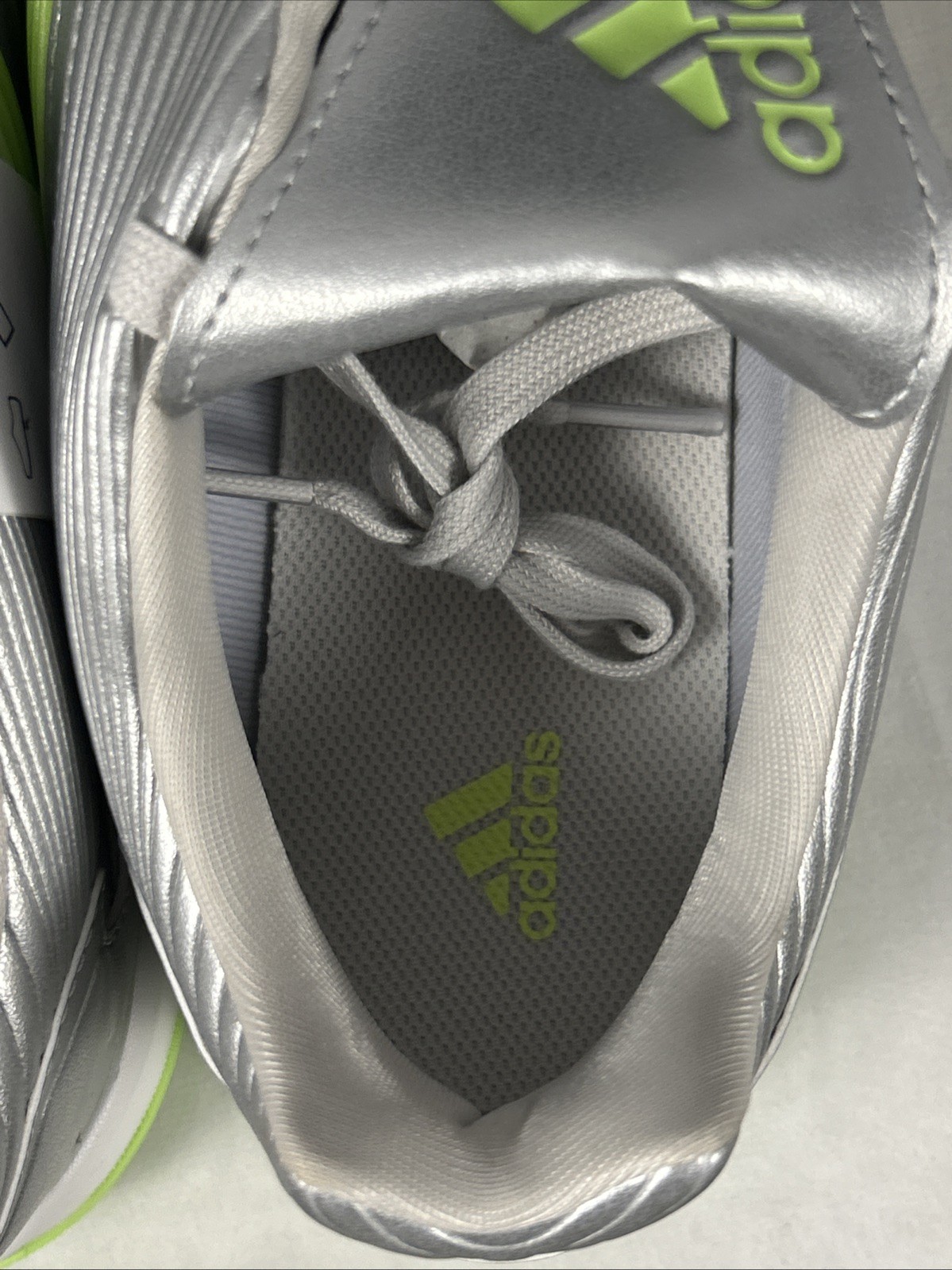 Adidas Predator Sala W Silver Signal Green Indoor Soccer Shoes JR1636 Womens 9
