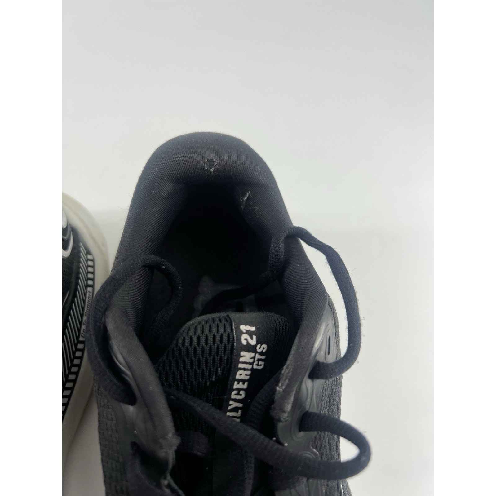 Brooks Glycerin GTS 21 Women Sz 9 Black White Athletic Running Gym Train Sneaker