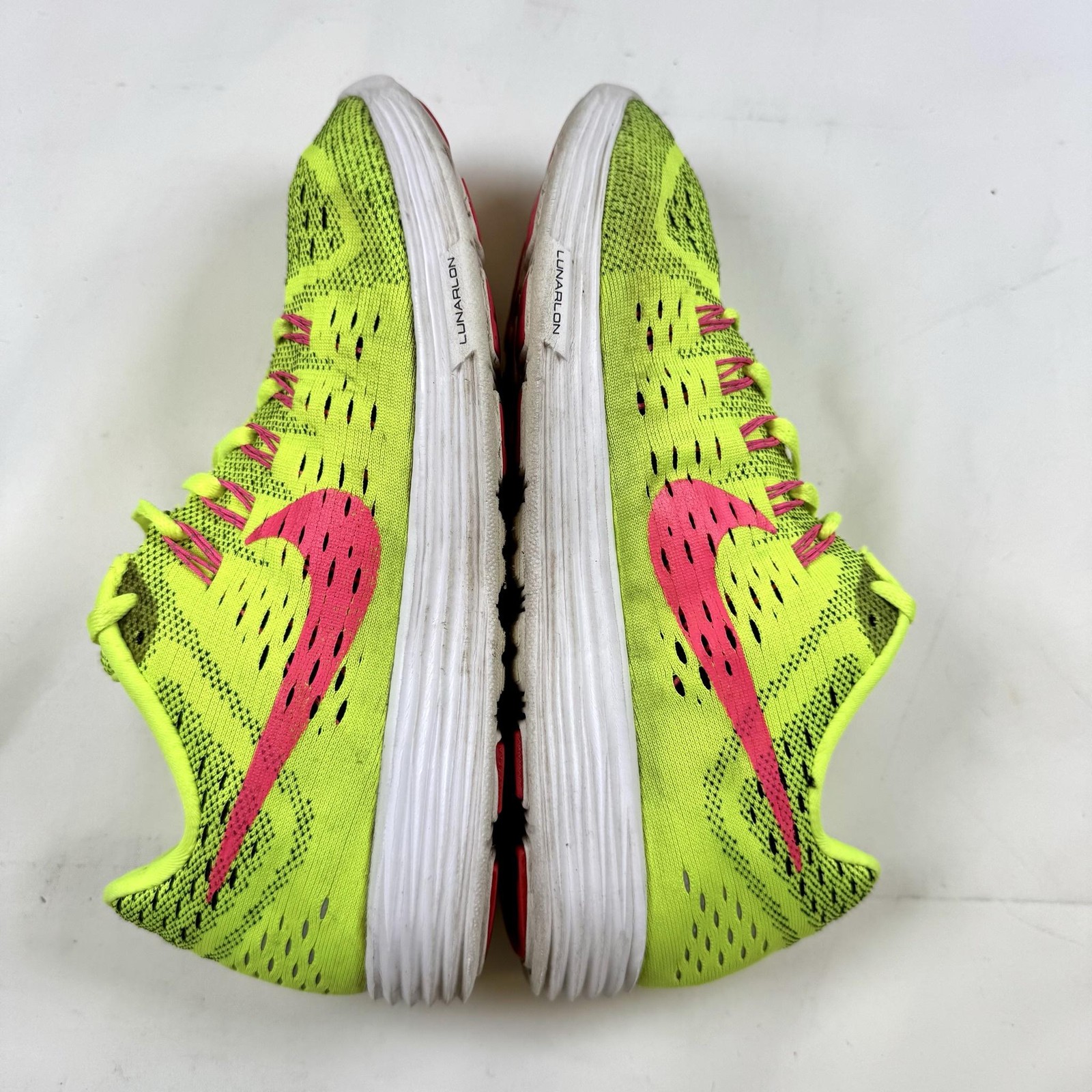 Nike Lunar Trainer Womens 8 Volt Yellow Hyper Pink Running Shoes 705462-700