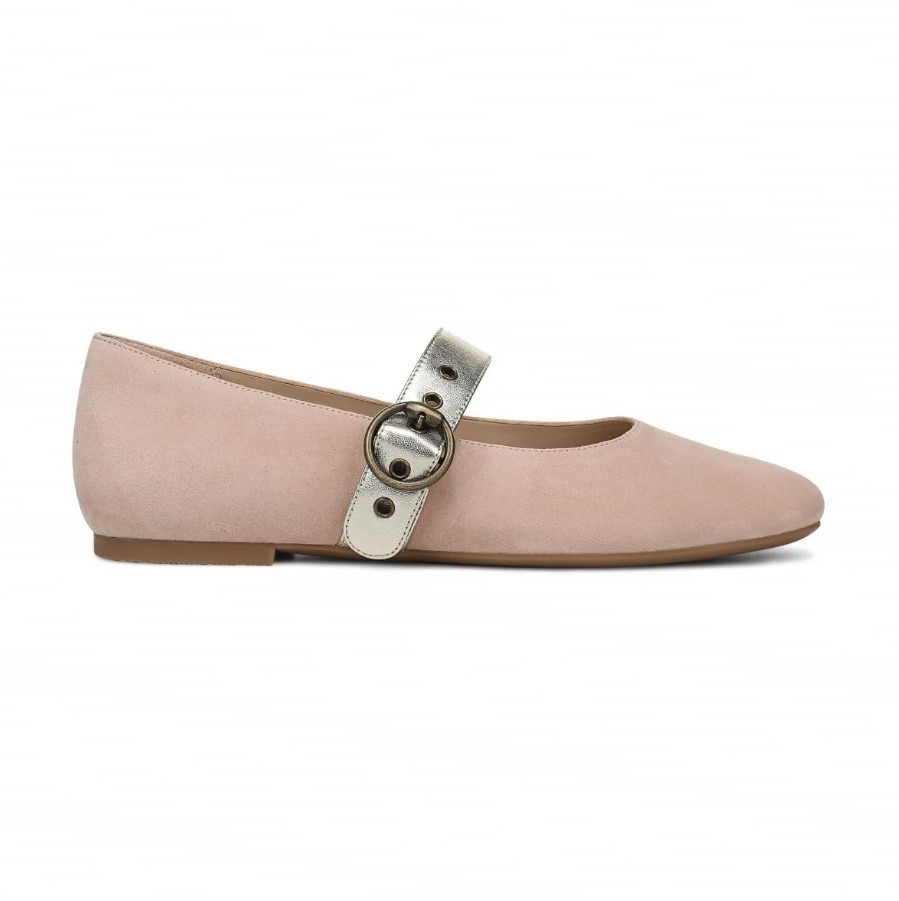 VIONIC Women Hattie Mary Jane Flat, Rugby Tan Suede (NEW)