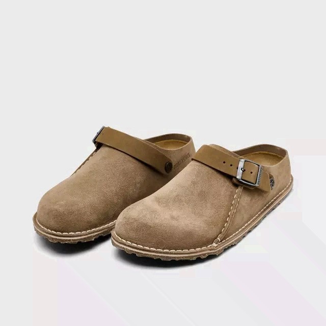 Women’s Birkenstock Lutry 365 Suede Clog Shoes Grey Taupe