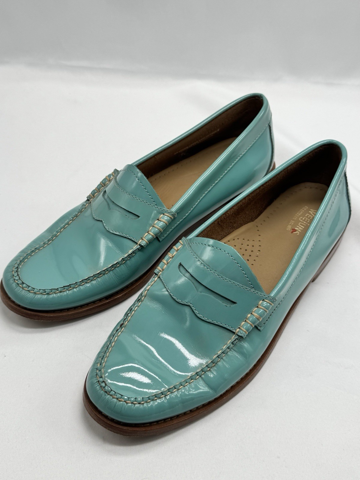 Weejuns GH Bass Penny Loafers Sz 10 Teal Old Money Casual Office Preppy Resort