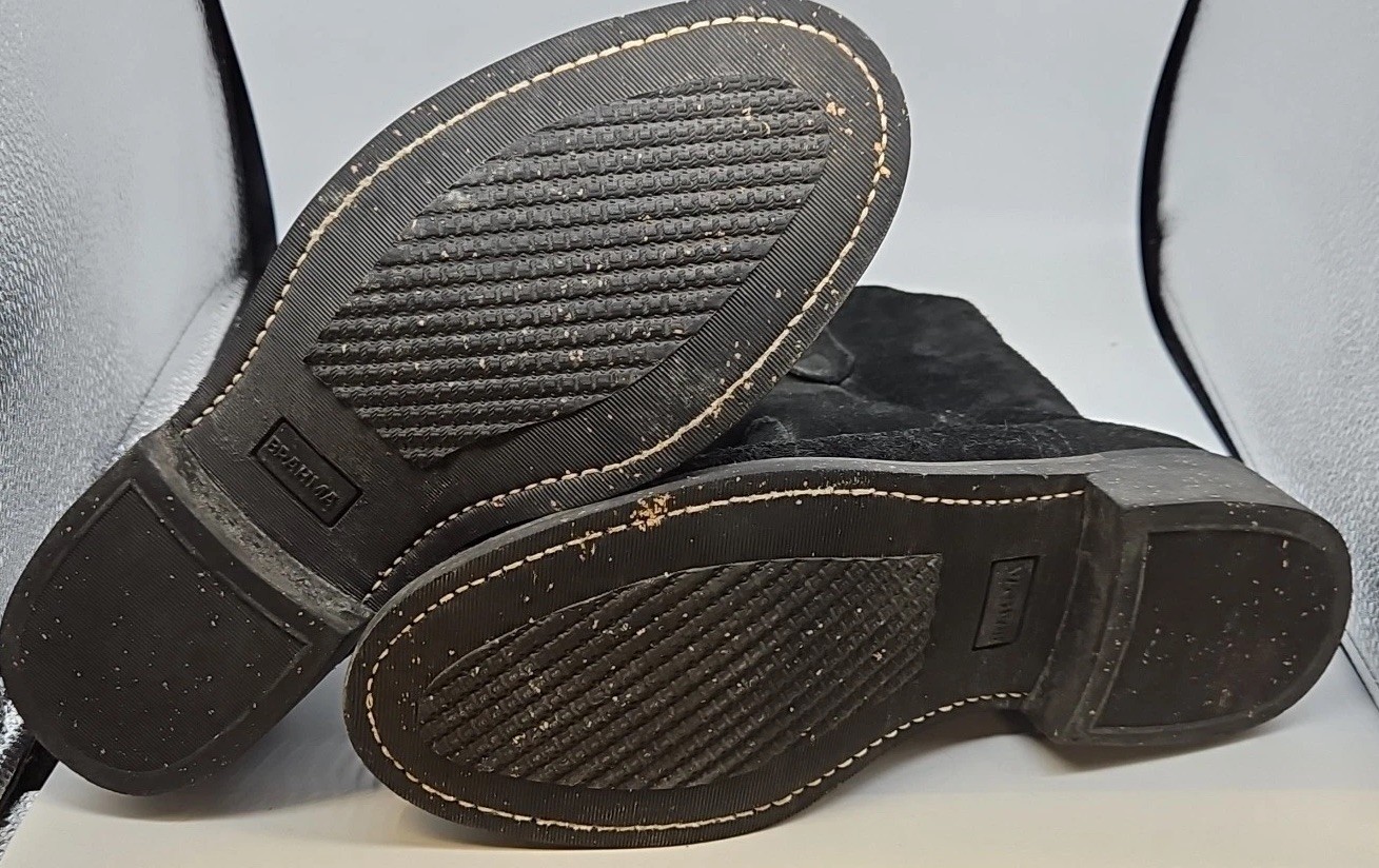 Brahma Black Leather Engineer Boots Womens 8.5 Workwear Grunge Distressed