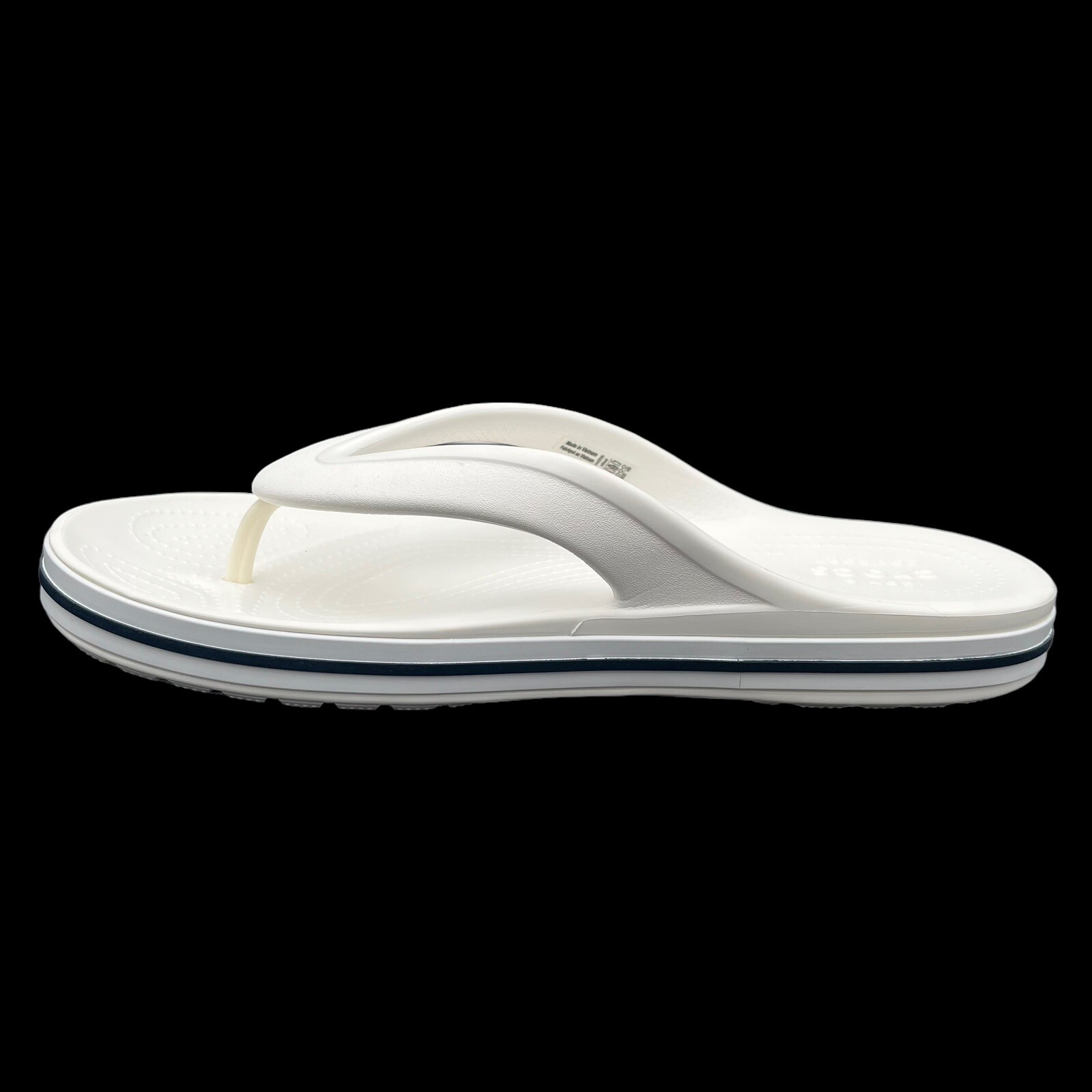 Crocs Bayaband Womens Flip Flop Sandals Size 9 White Navy Blue Water Friendly
